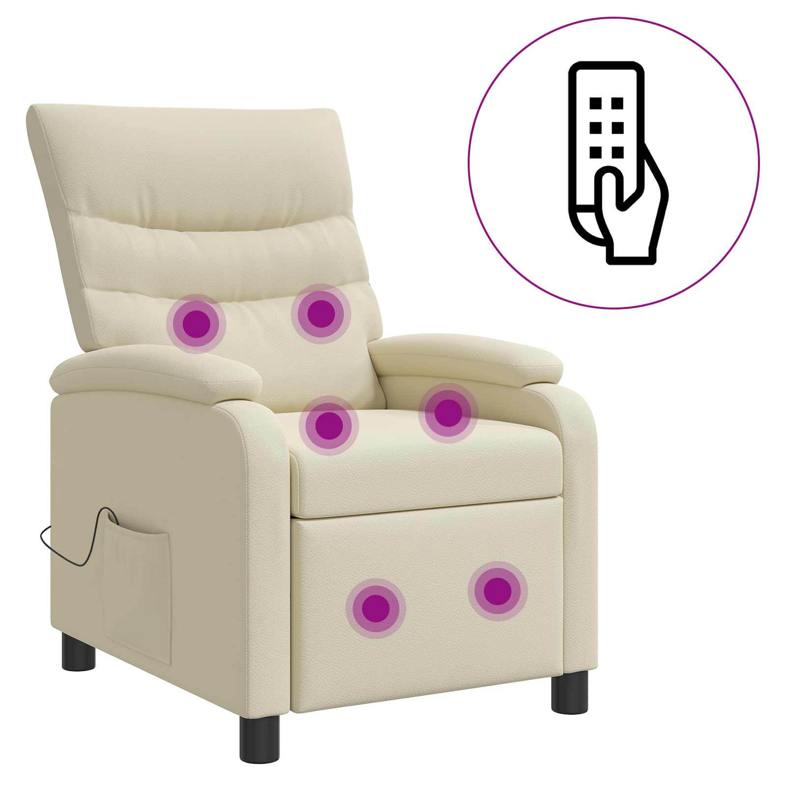 Massage Relaxsessel Creme Kunstleder