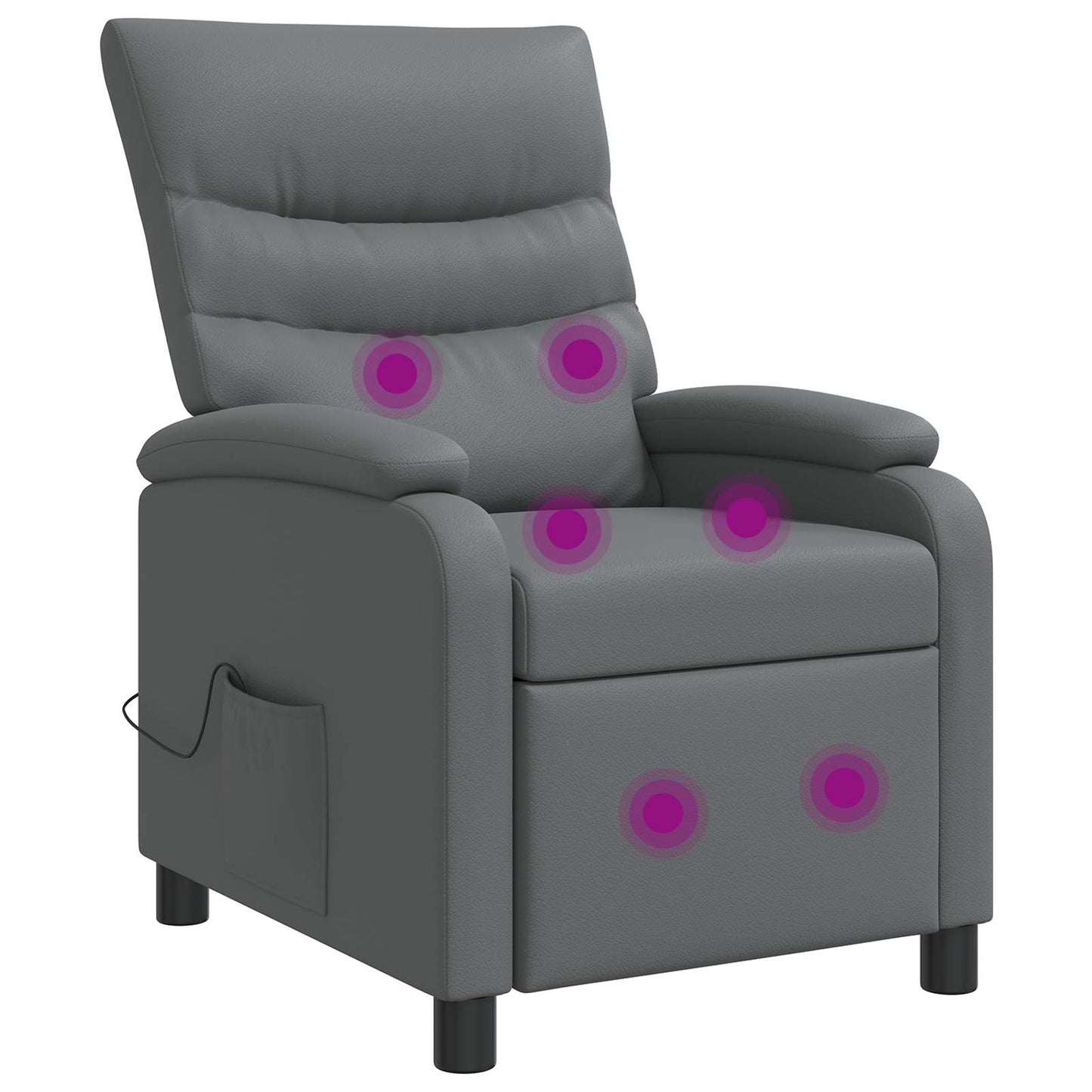 Massage Relaxsessel Grau Kunstleder
