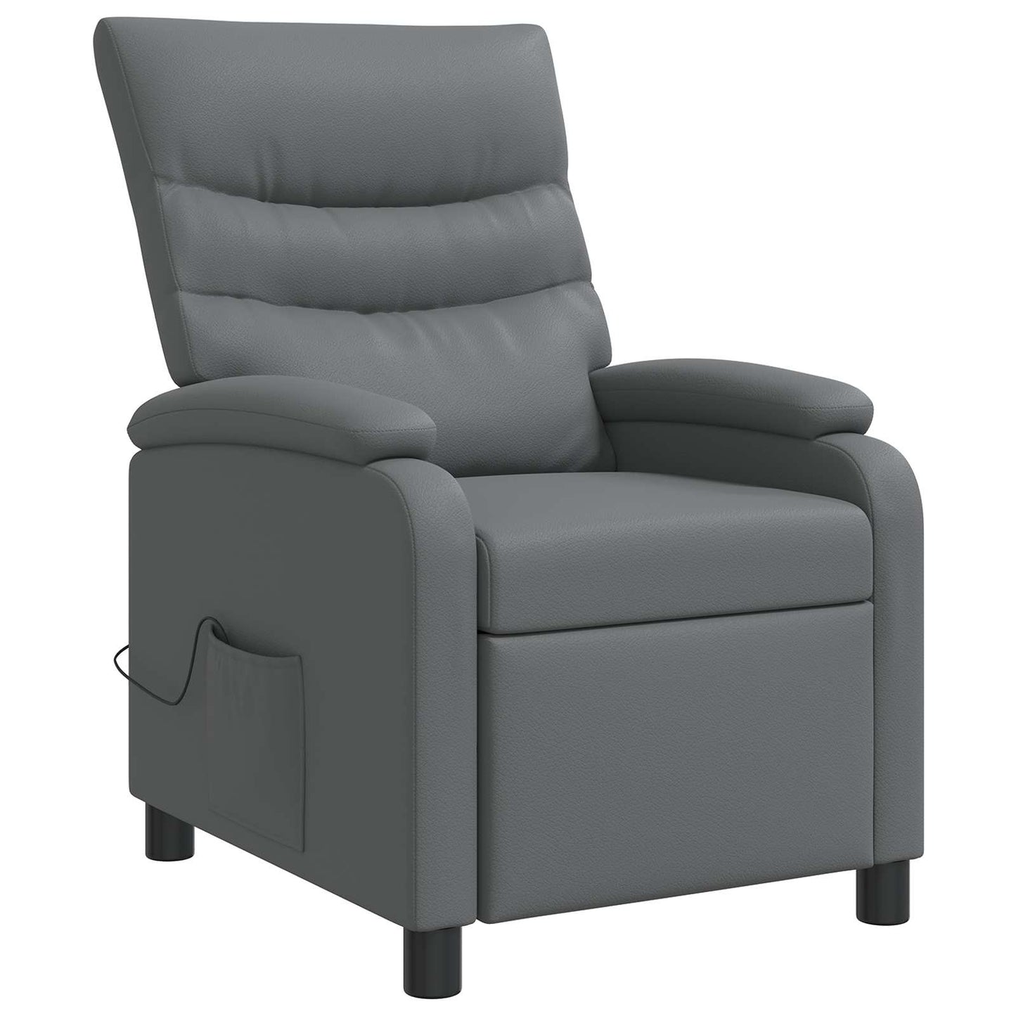 Massage Relaxsessel Grau Kunstleder