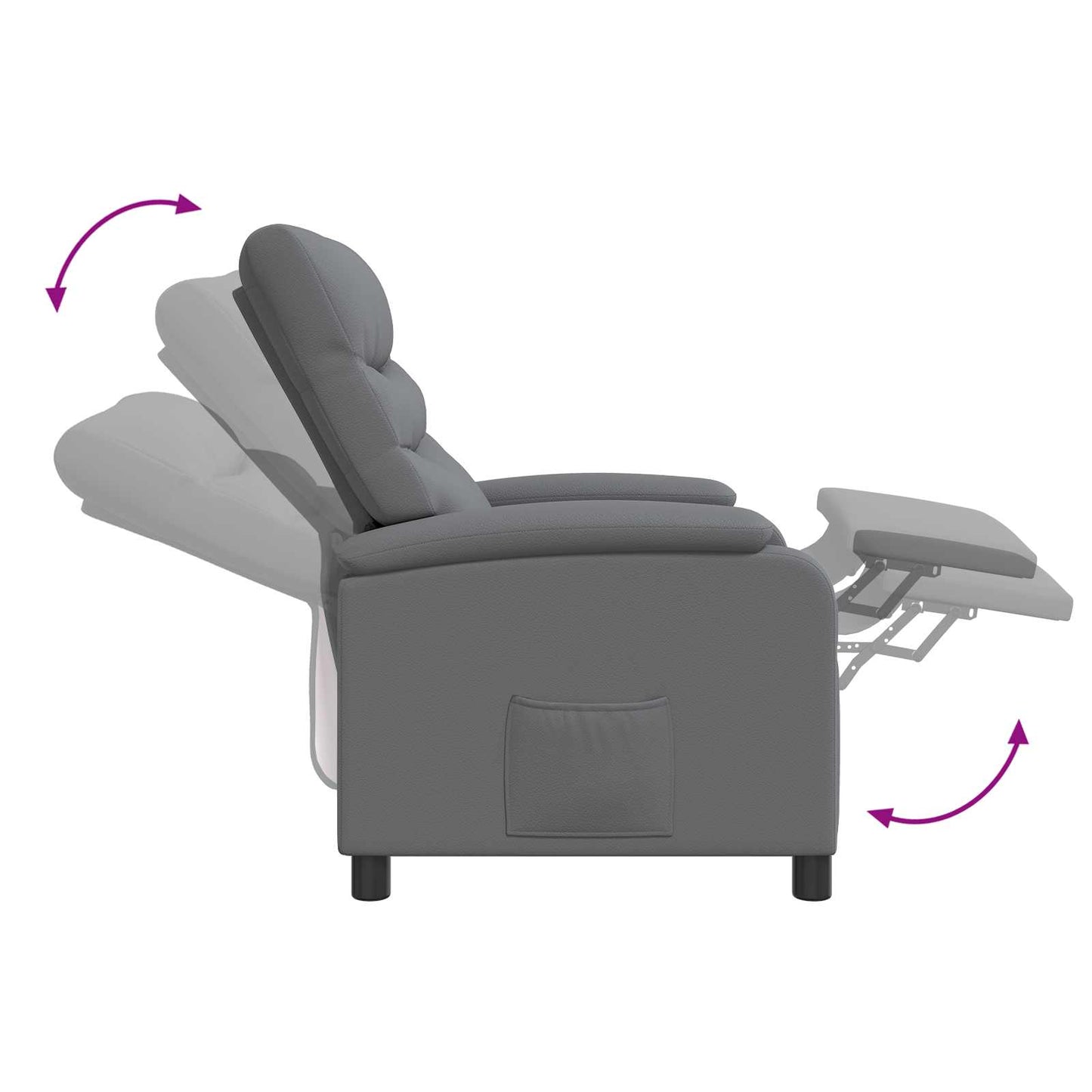 Massage Relaxsessel Grau Kunstleder