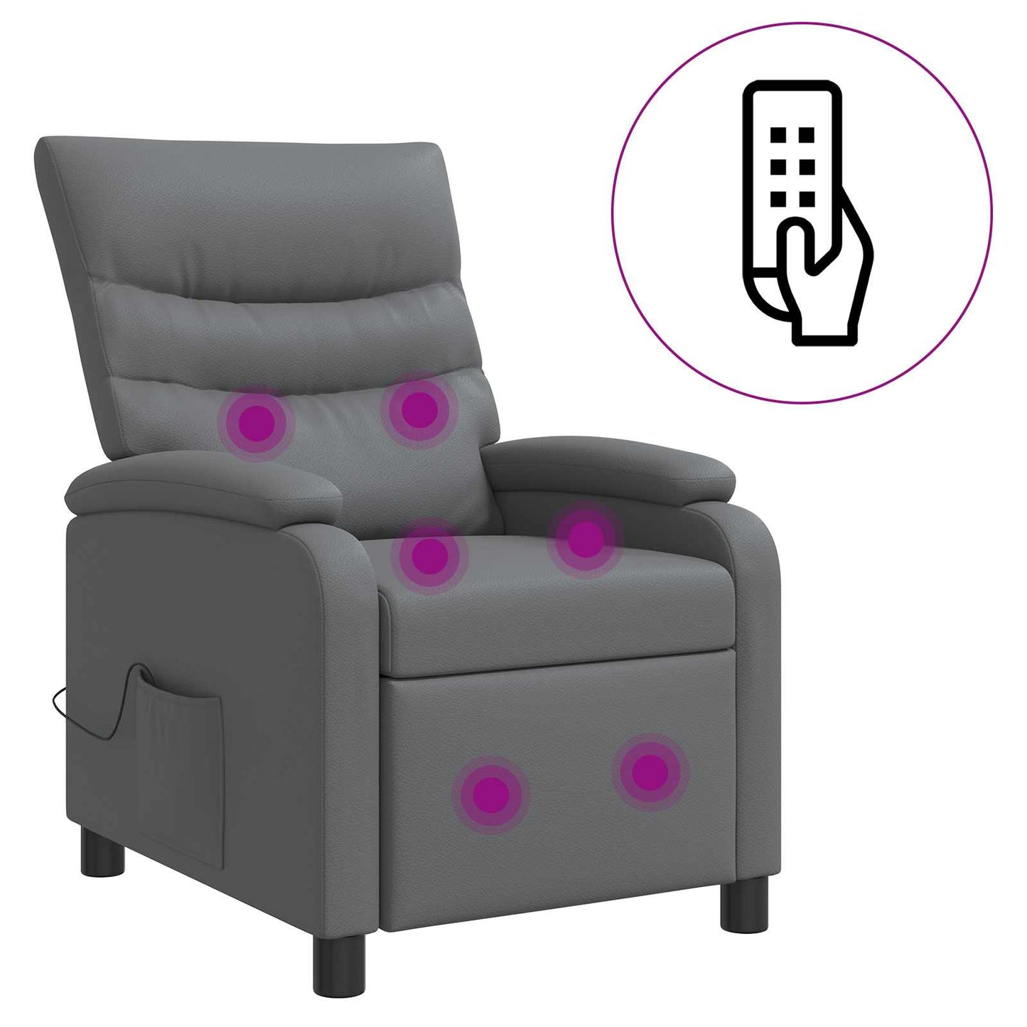 Massage Relaxsessel Grau Kunstleder