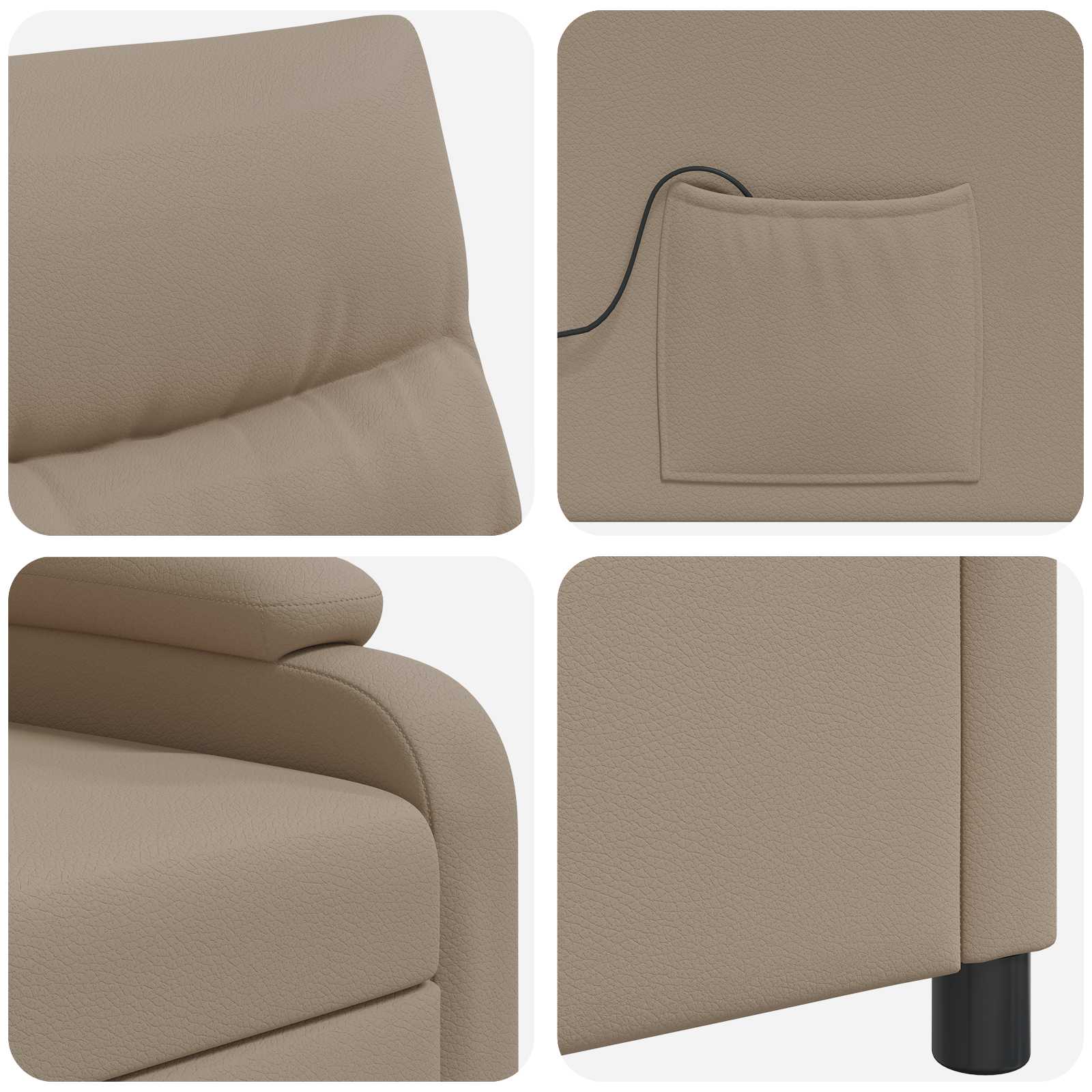 Massage Relaxsessel Cappuccino Kunstleder