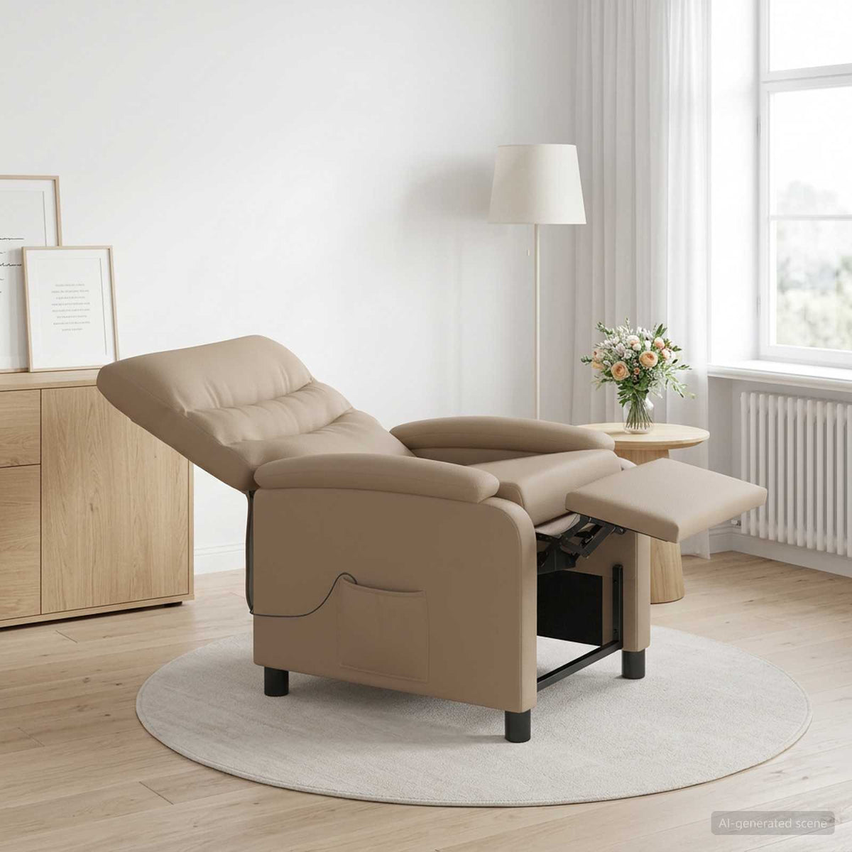 Massage Relaxsessel Cappuccino Kunstleder