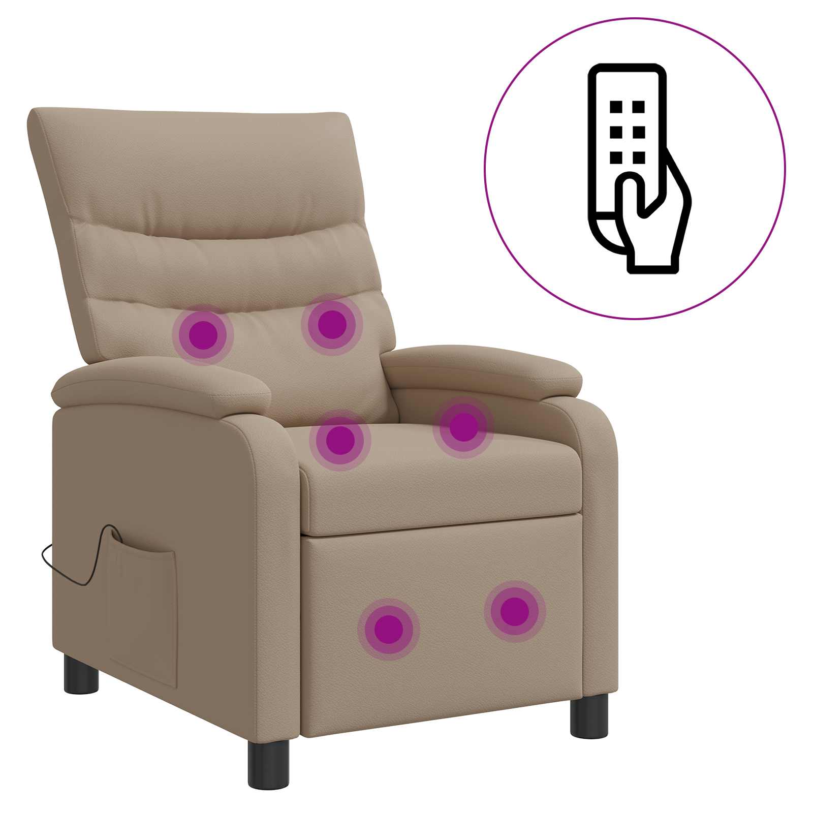 Massage Relaxsessel Cappuccino Kunstleder