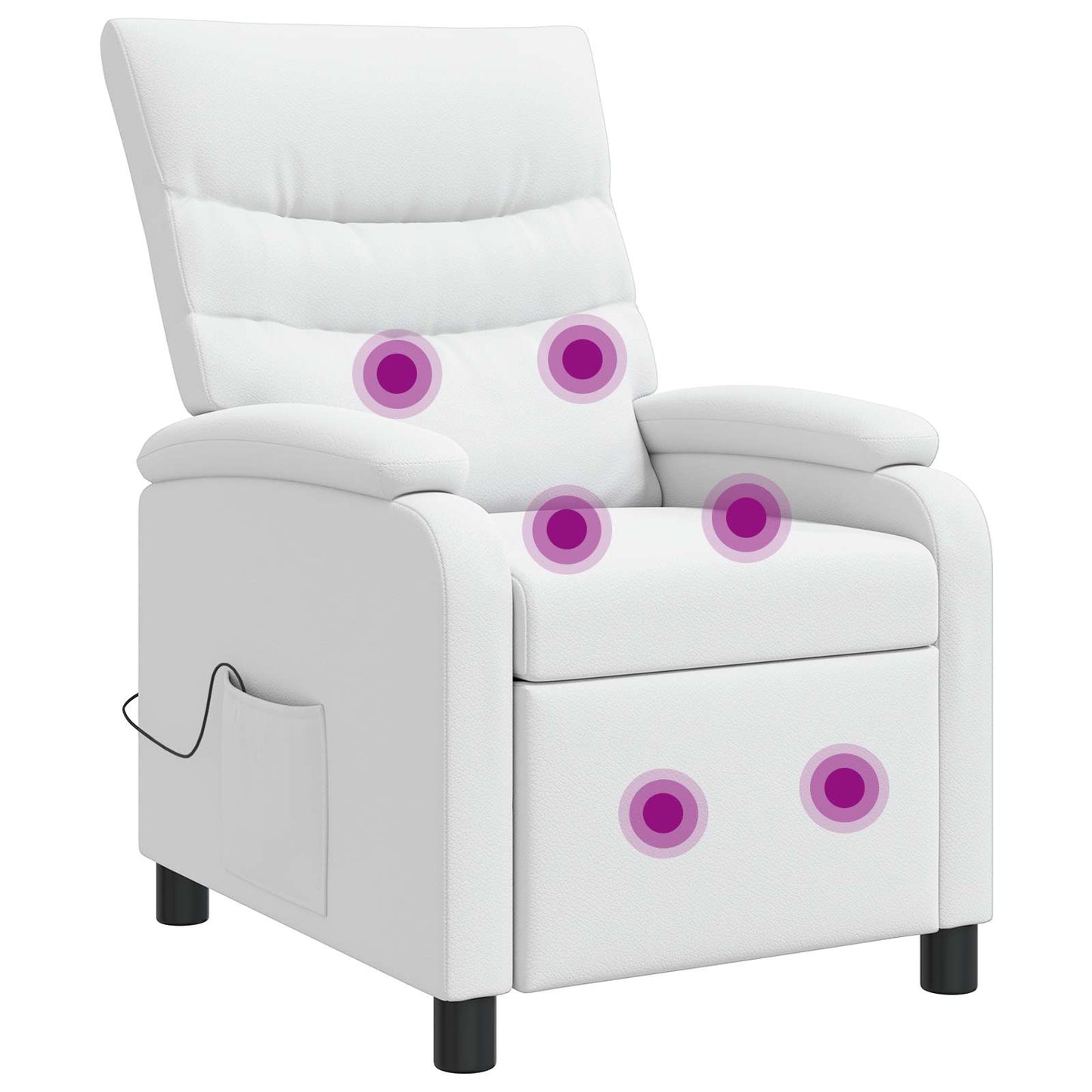 Massage Relaxsessel Weiß Kunstleder
