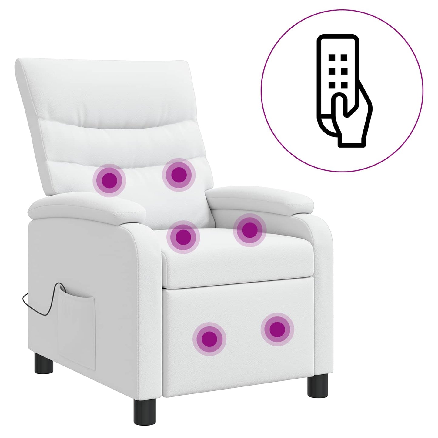 Massage Relaxsessel Weiß Kunstleder