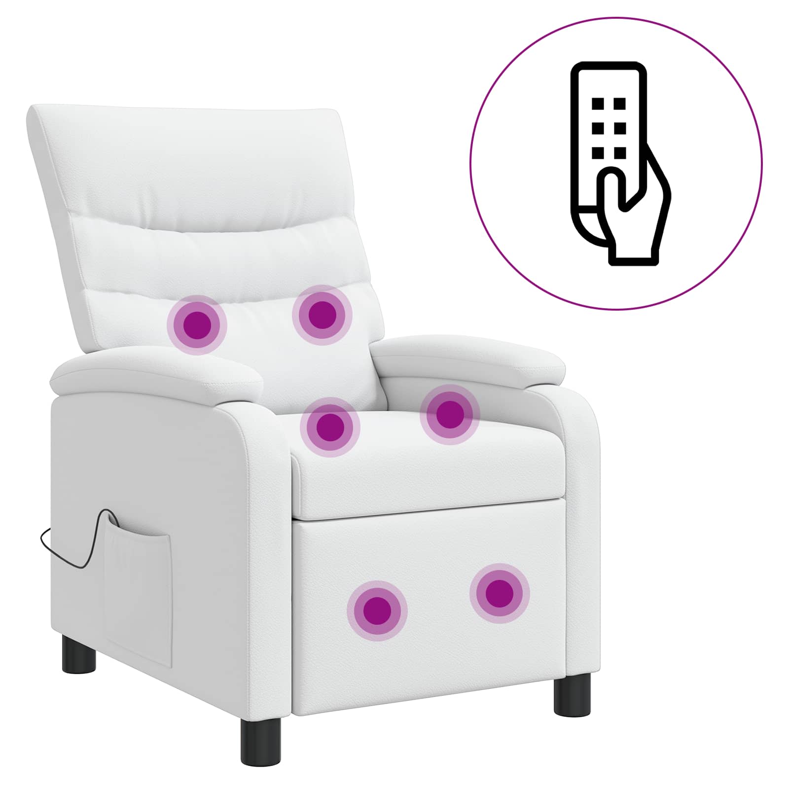 Massage Relaxsessel Weiß Kunstleder