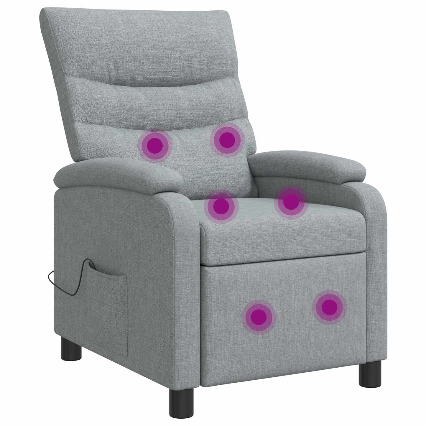 Massage Relaxsessel Hellgrau Stoff