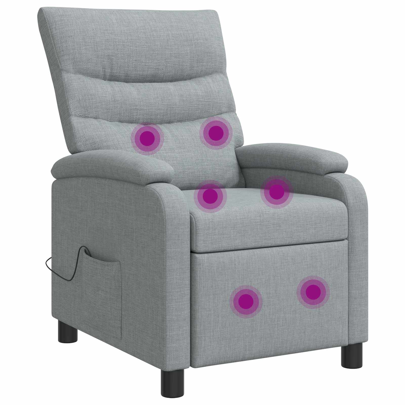 Massage Relaxsessel Hellgrau Stoff