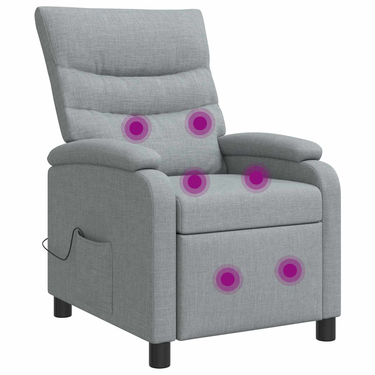 Massage Relaxsessel Hellgrau Stoff