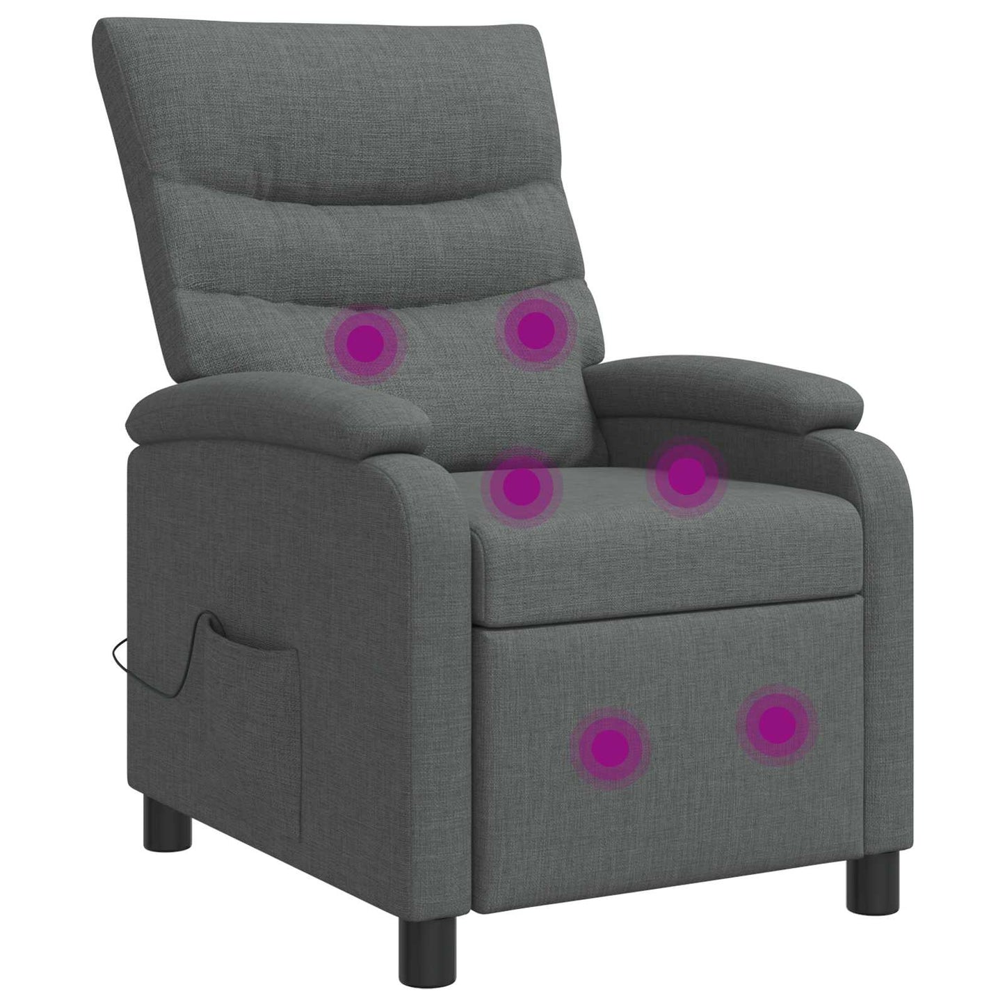 Massage Relaxsessel Dunkelgrau Stoff