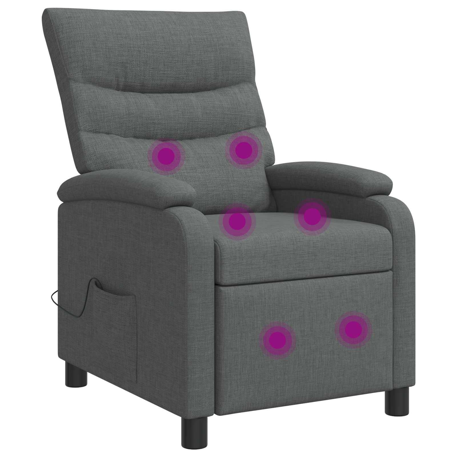 Massage Relaxsessel Dunkelgrau Stoff