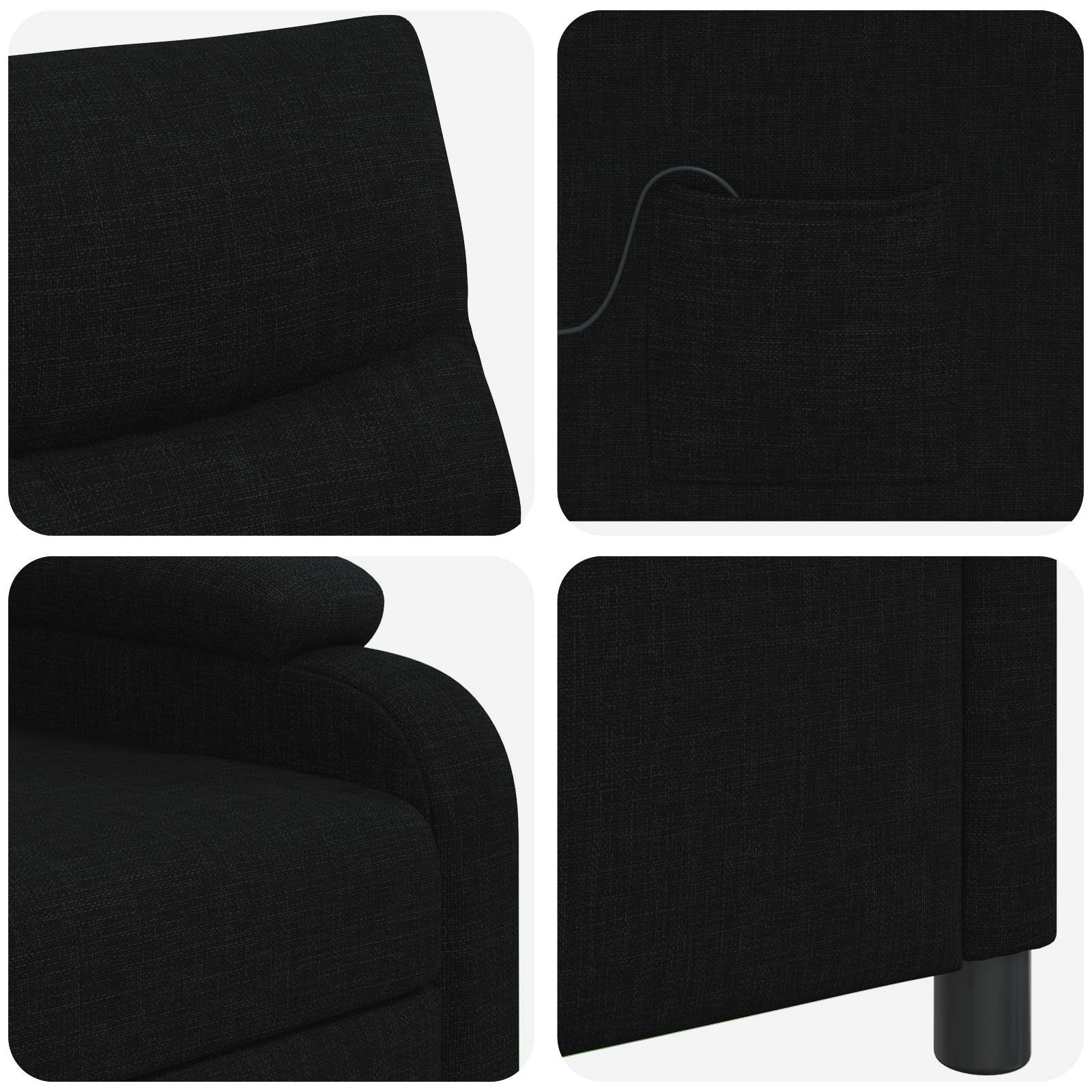 Massage Relaxsessel Schwarz Stoff