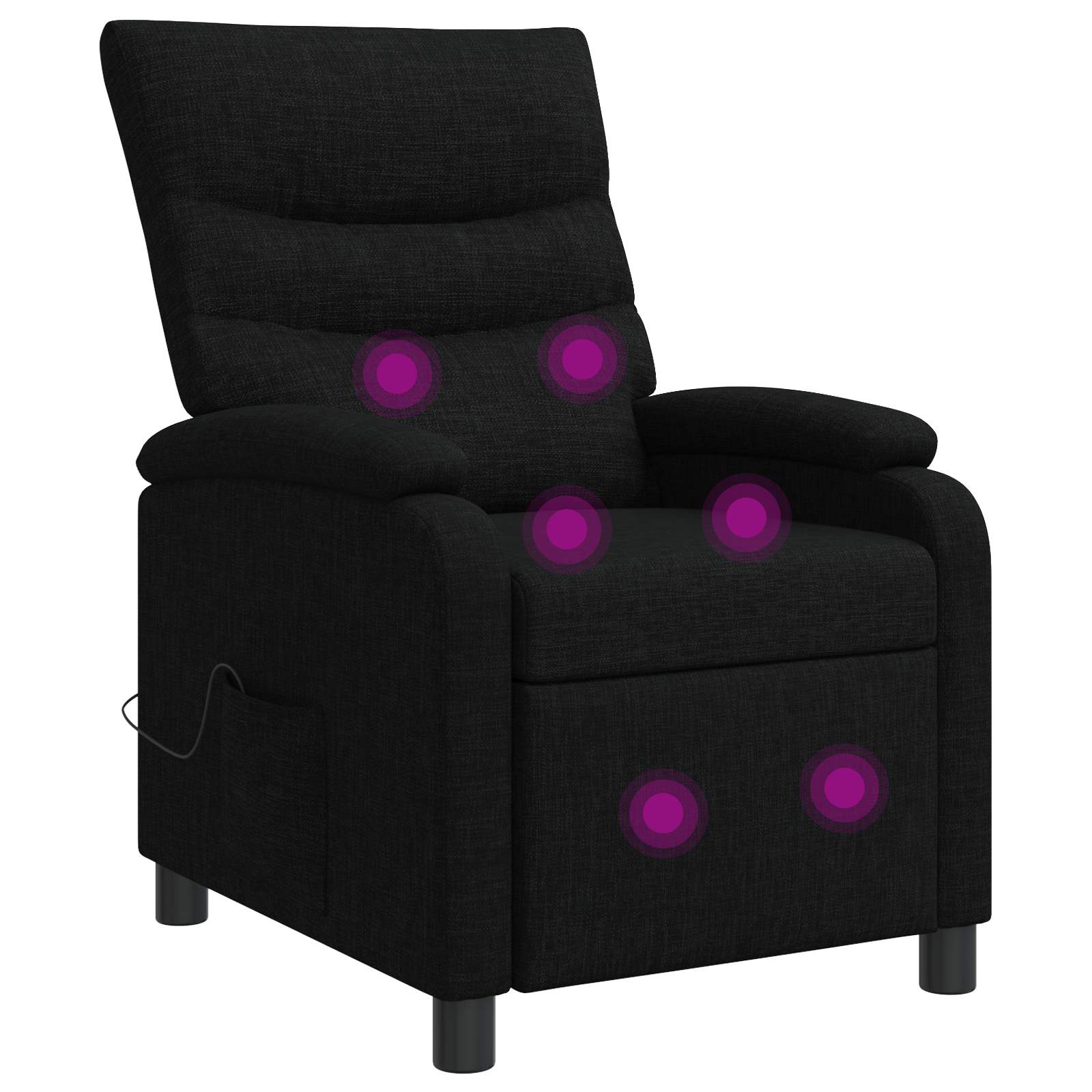 Massage Relaxsessel Schwarz Stoff