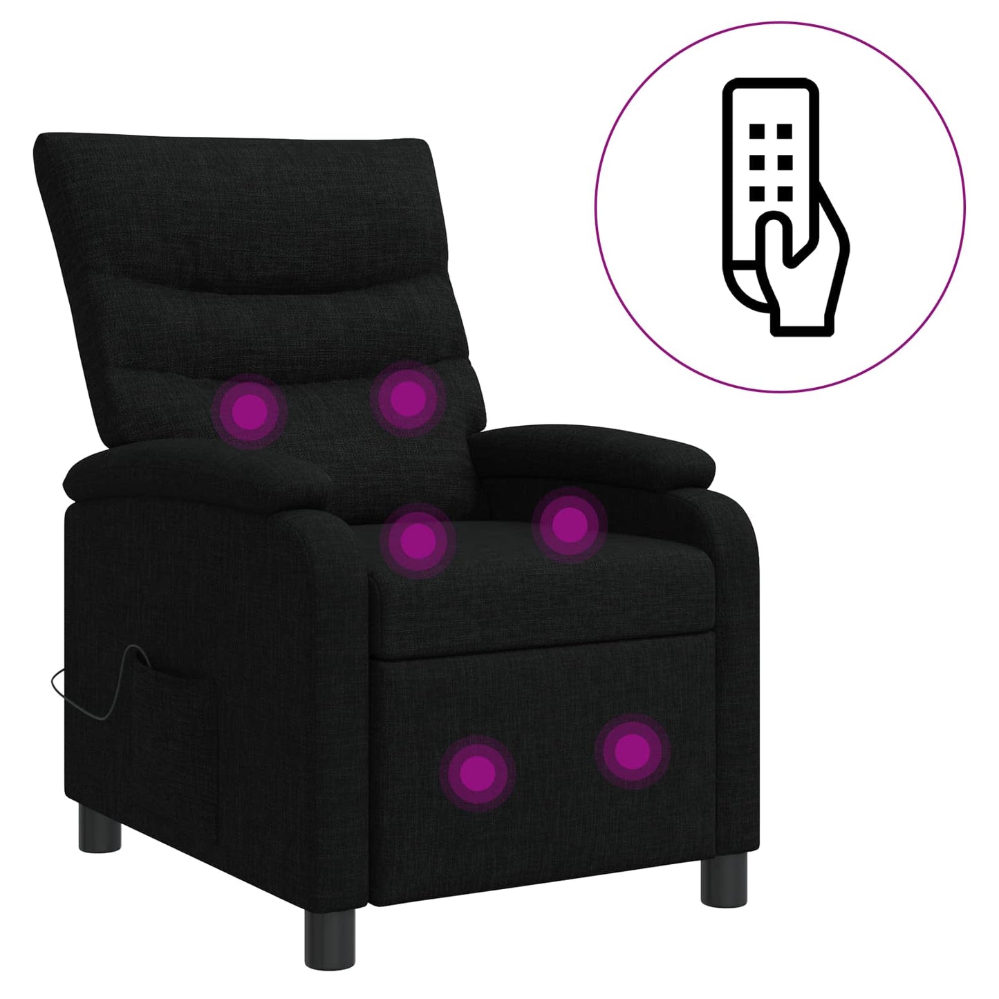 Massage Relaxsessel Schwarz Stoff