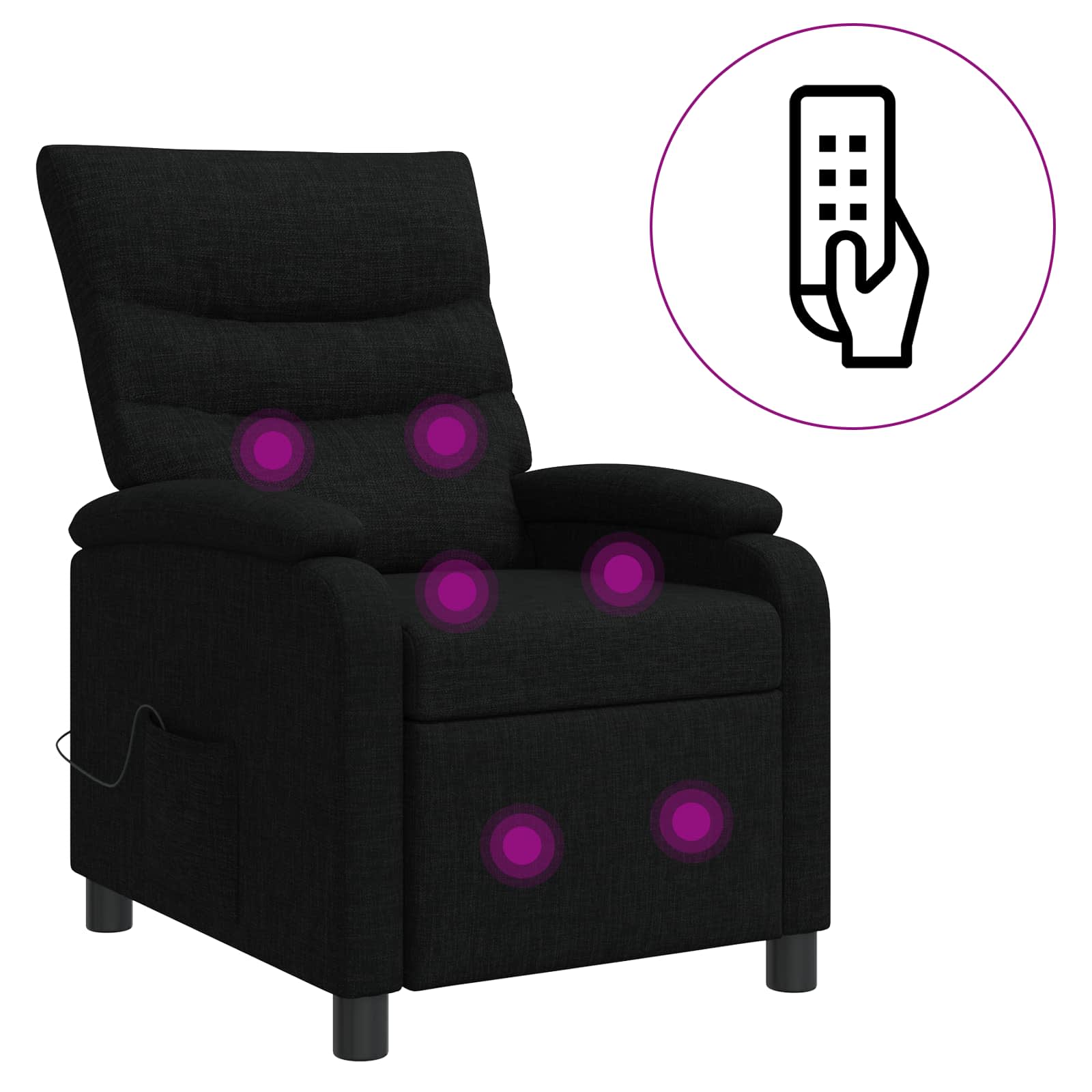 Massage Relaxsessel Schwarz Stoff