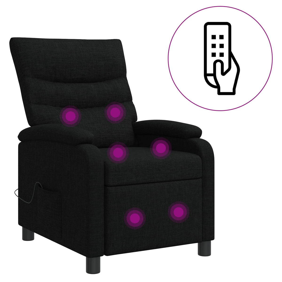 Massage Relaxsessel Schwarz Stoff