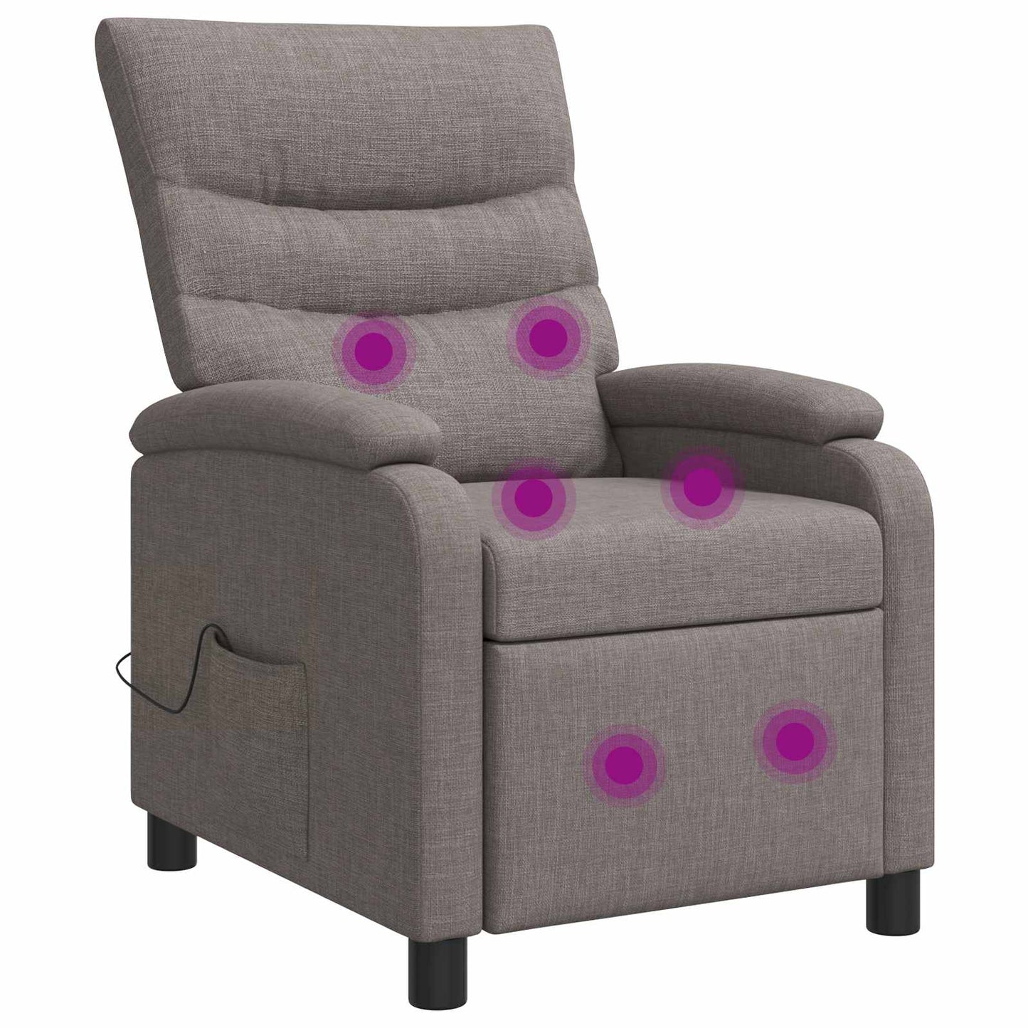 Massage Relaxsessel Taupe Stoff