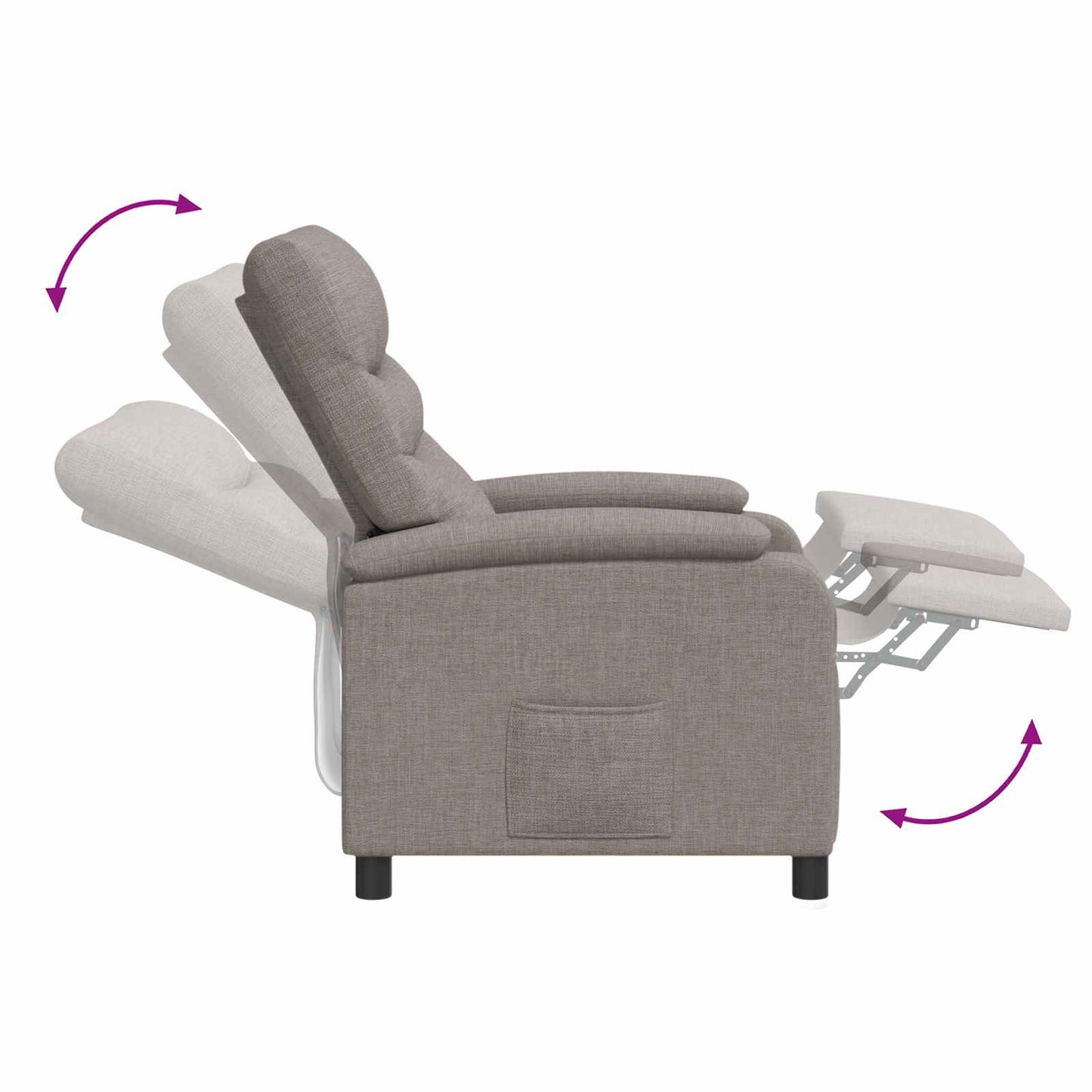 Massage Relaxsessel Taupe Stoff