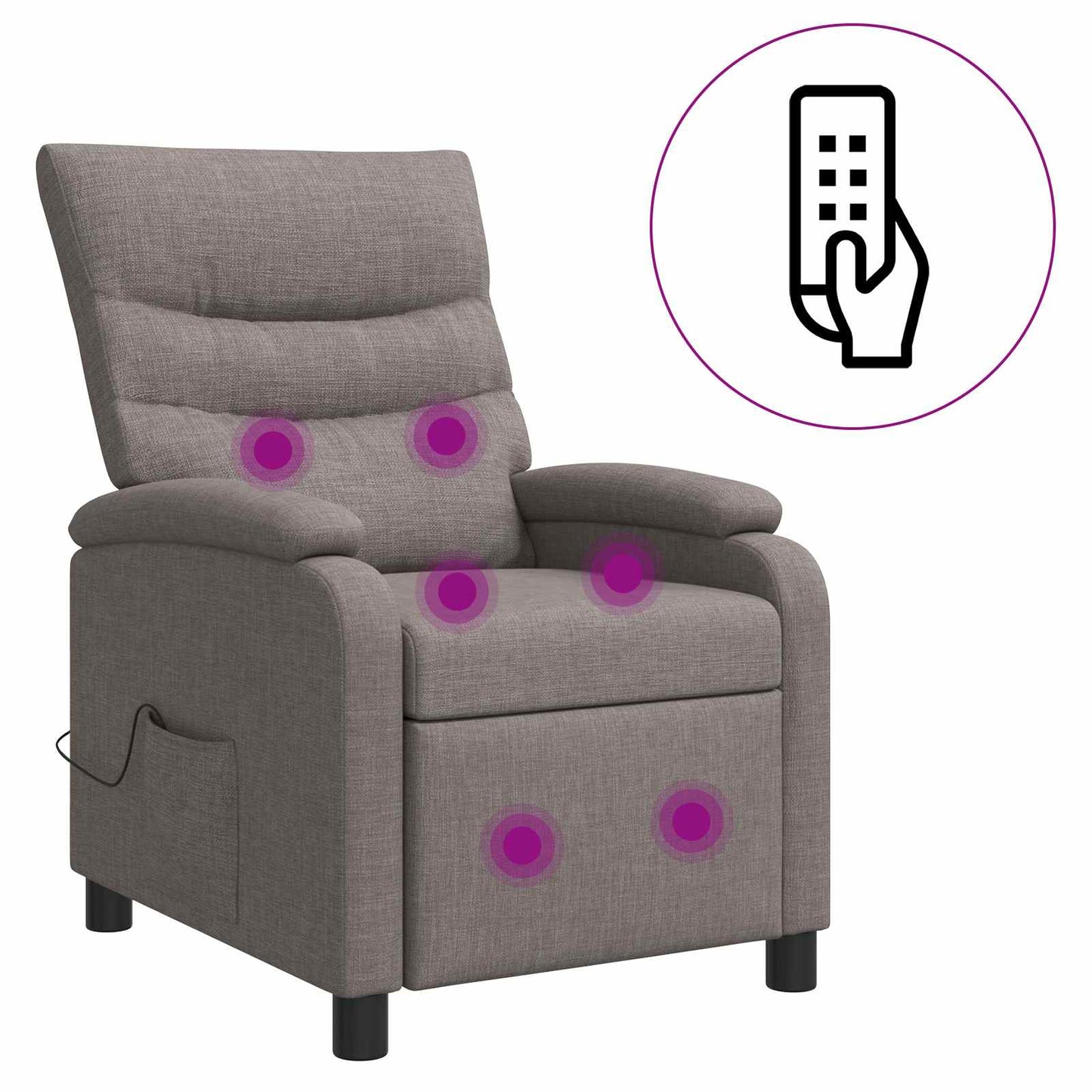 Massage Relaxsessel Taupe Stoff