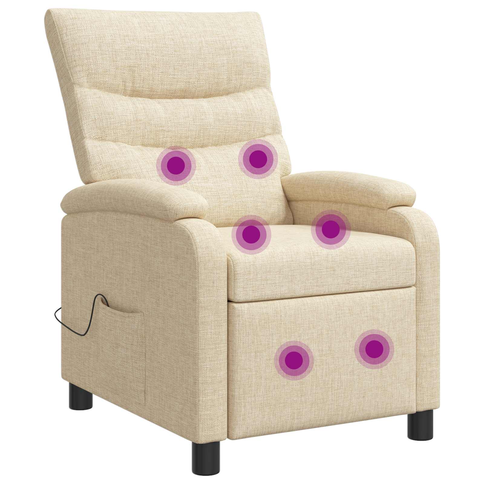 Massage Relaxsessel Creme Stoff