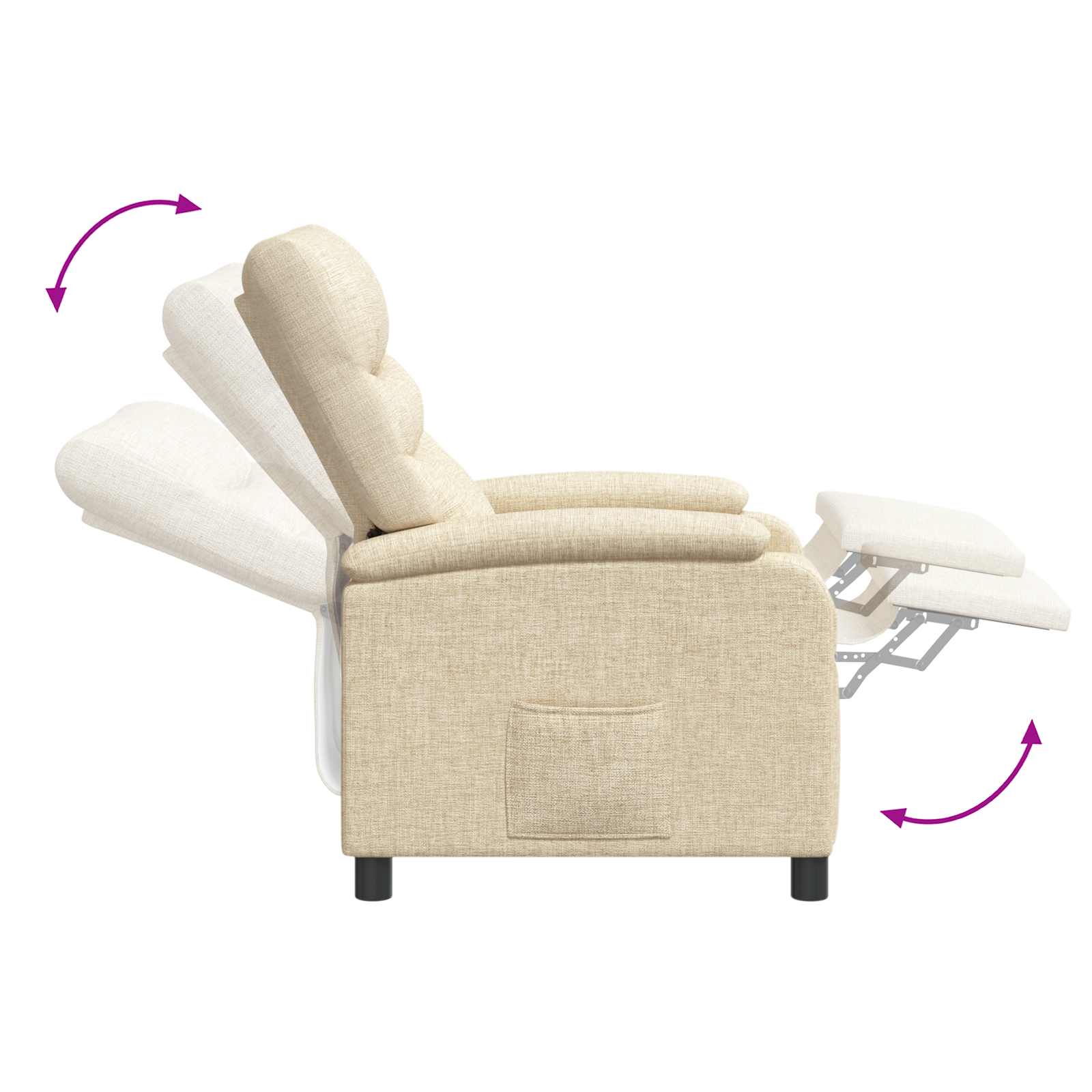 Massage Relaxsessel Creme Stoff