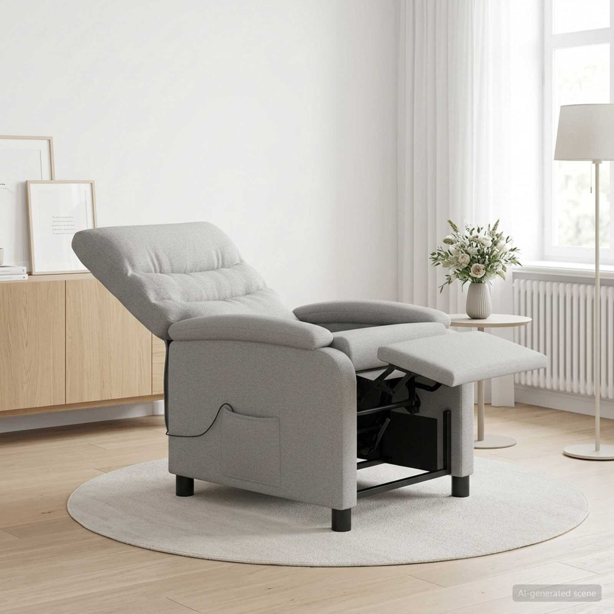 Massage Relaxsessel Wolkengrau Stoff