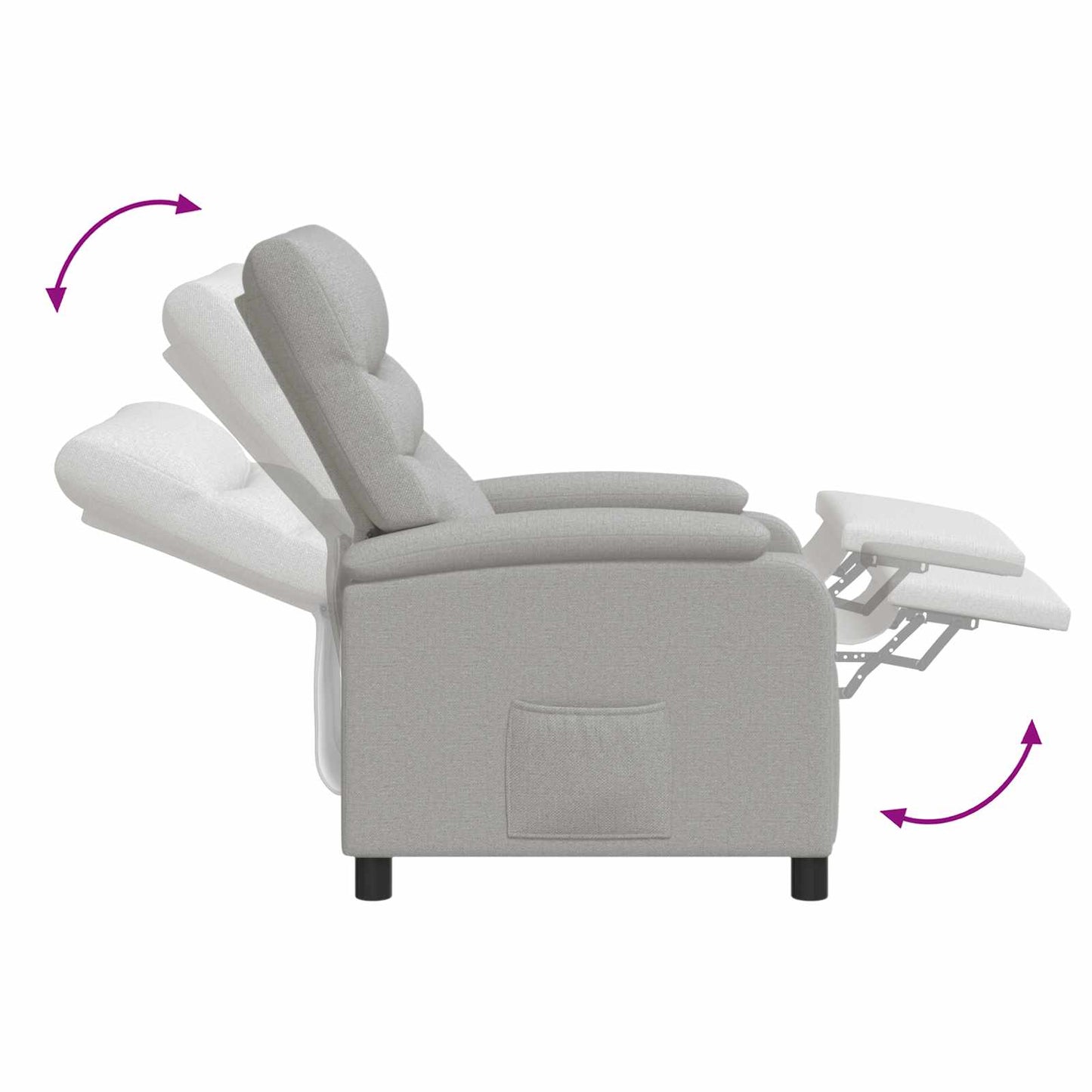 Massage Relaxsessel Wolkengrau Stoff