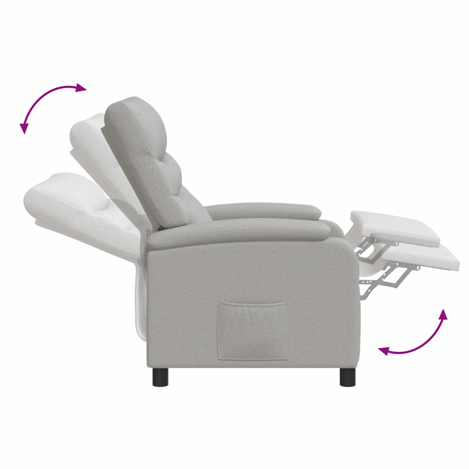 Massage Relaxsessel Wolkengrau Stoff