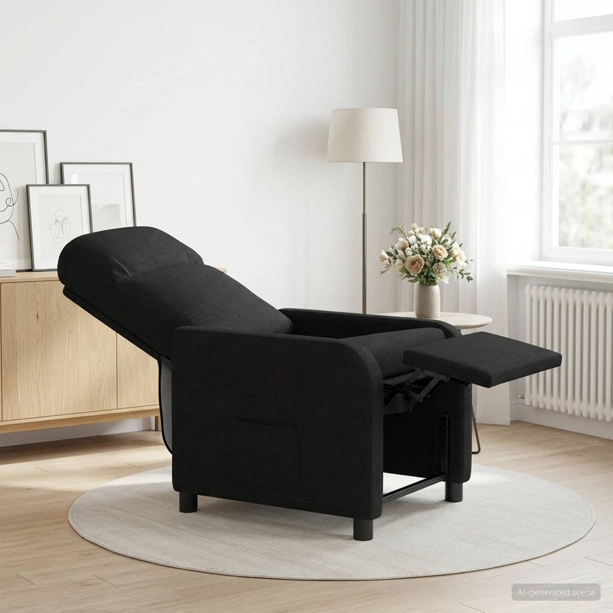 Liegesessel Schwarz Stoff