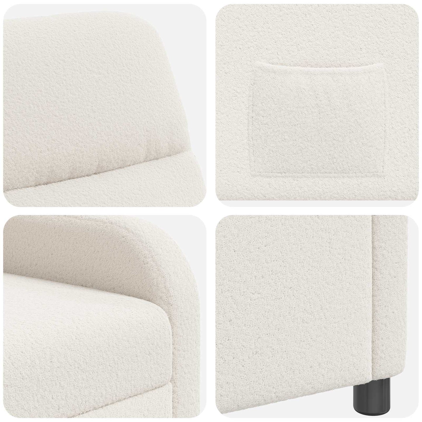 Liegesessel Creme Bouclé