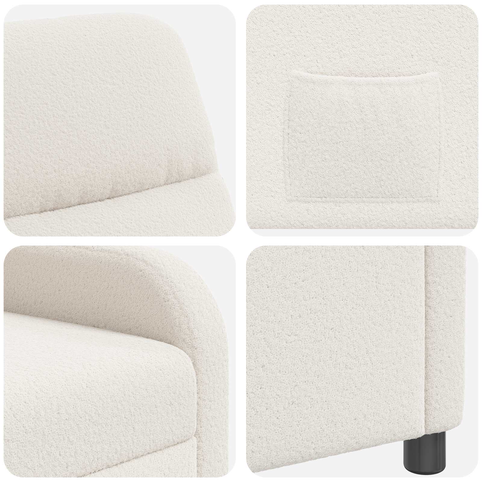 Liegesessel Creme Bouclé