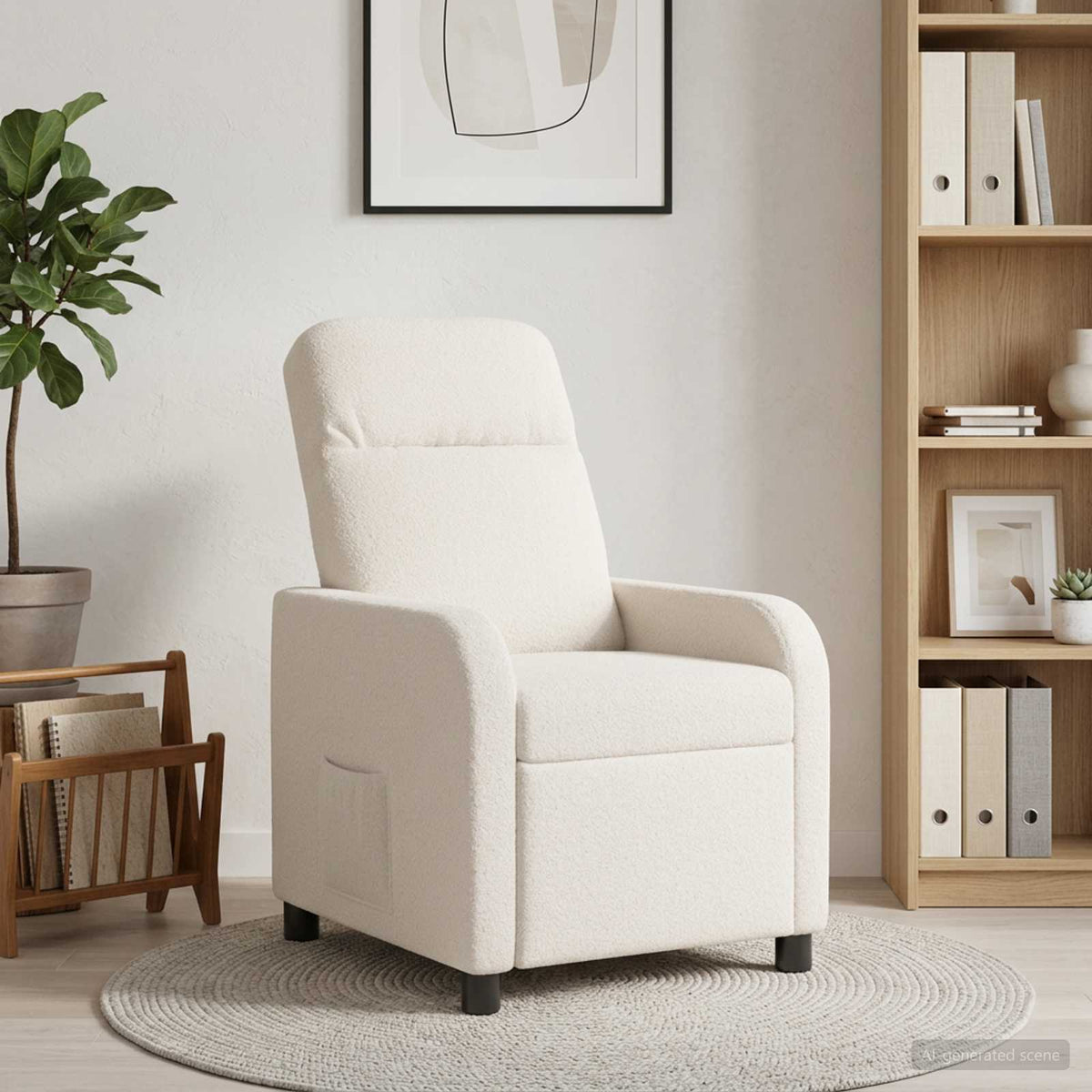 Liegesessel Creme Bouclé