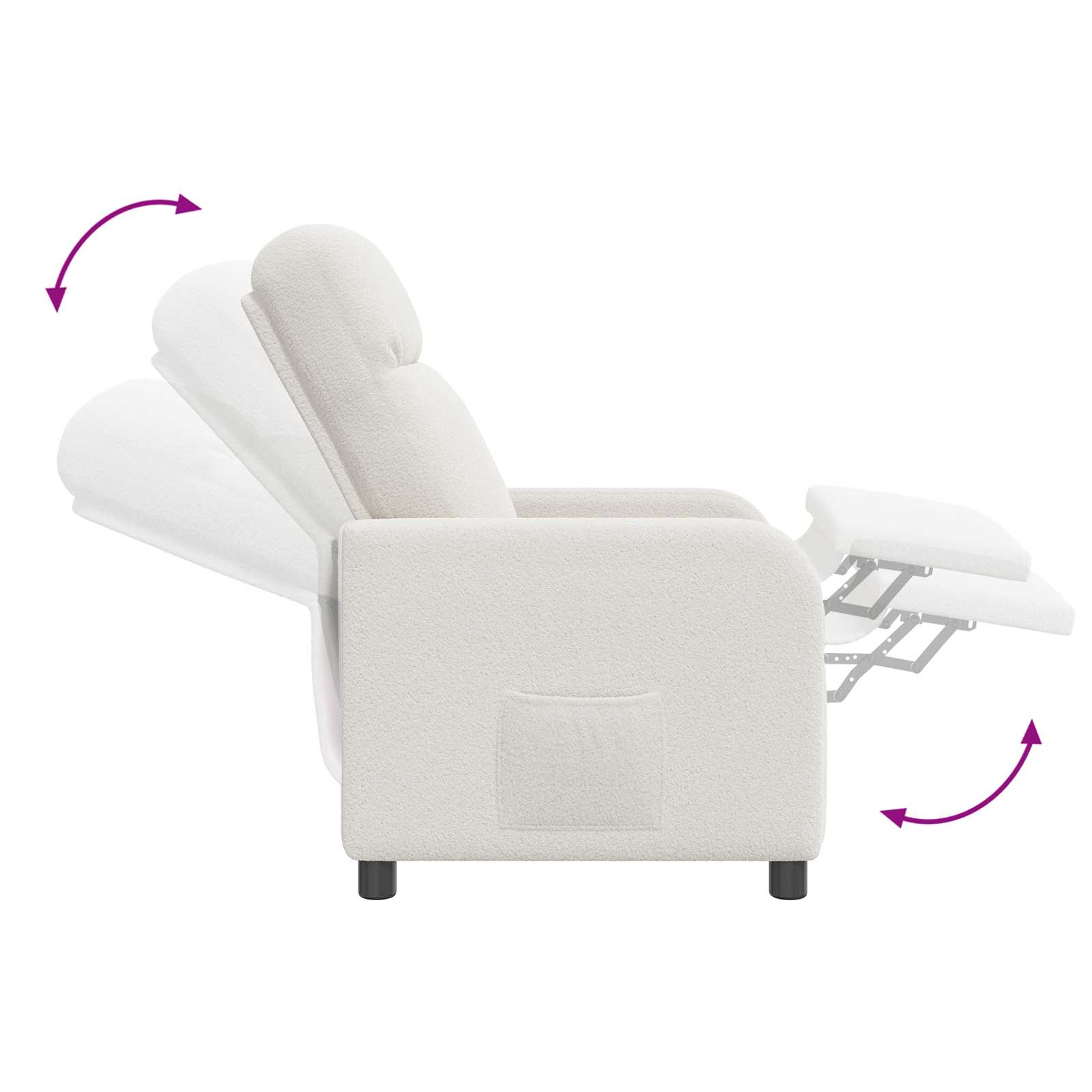 Liegesessel Creme Bouclé
