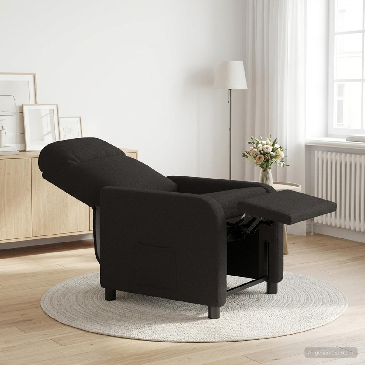Liegesessel Schwarz Bouclé