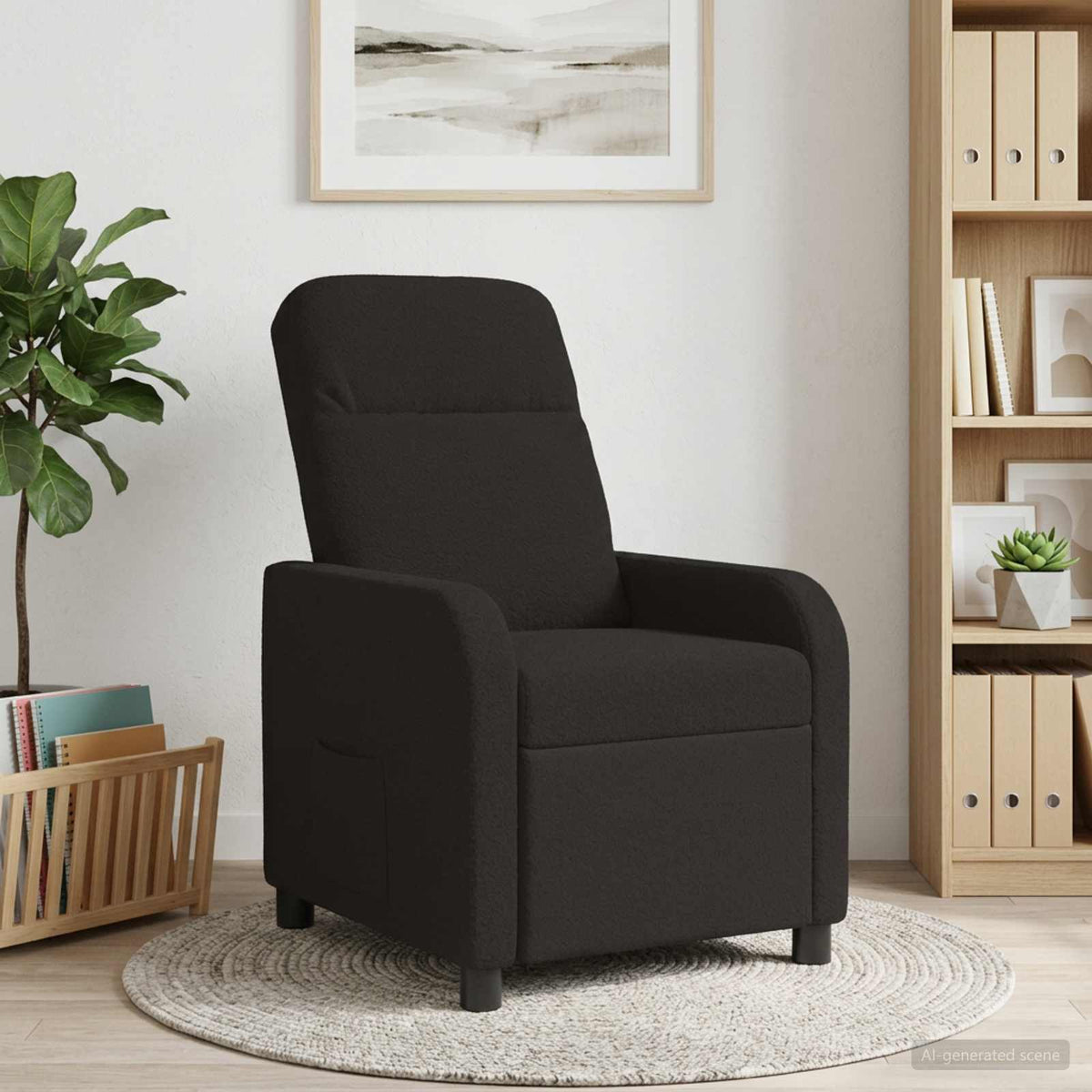 Liegesessel Schwarz Bouclé