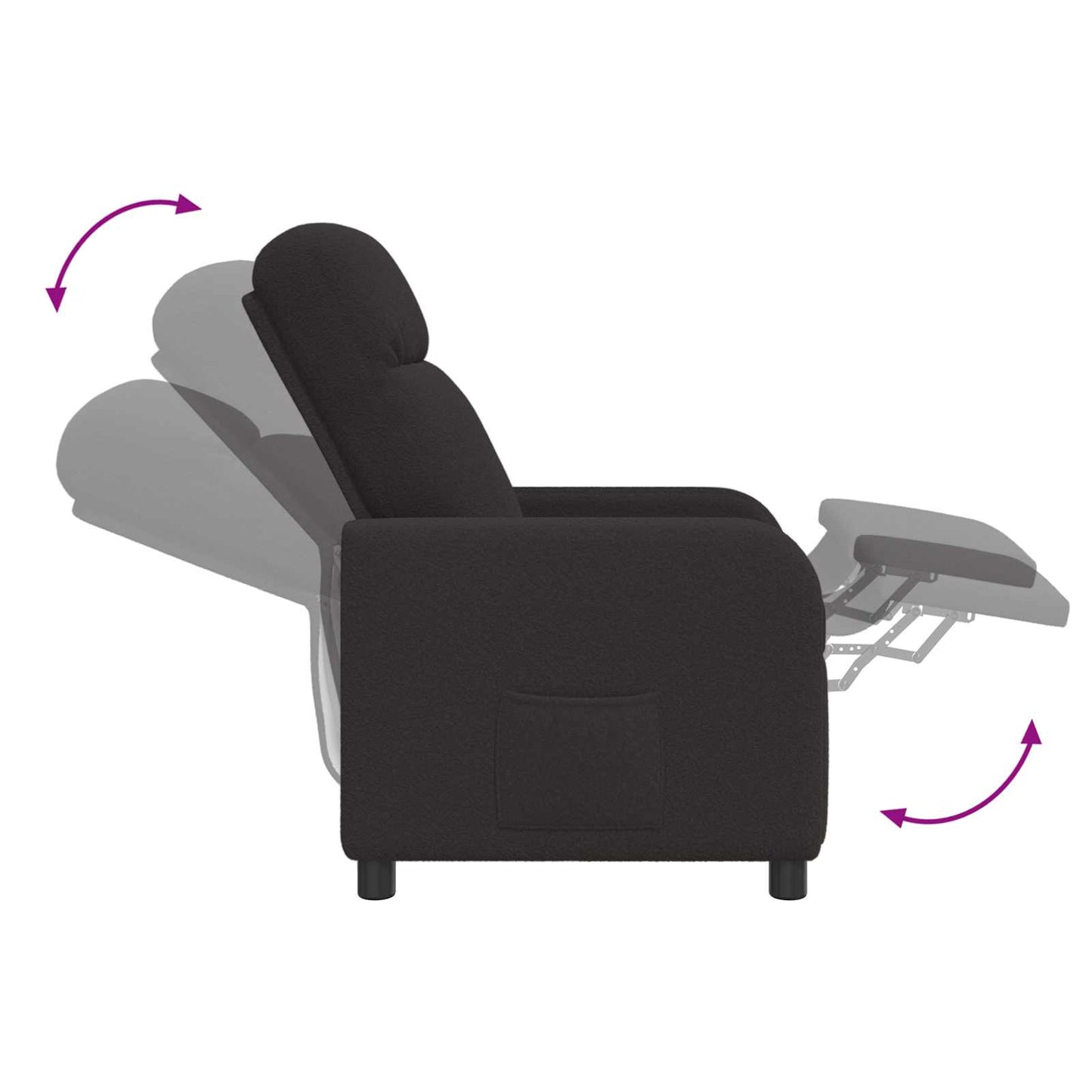 Liegesessel Schwarz Bouclé