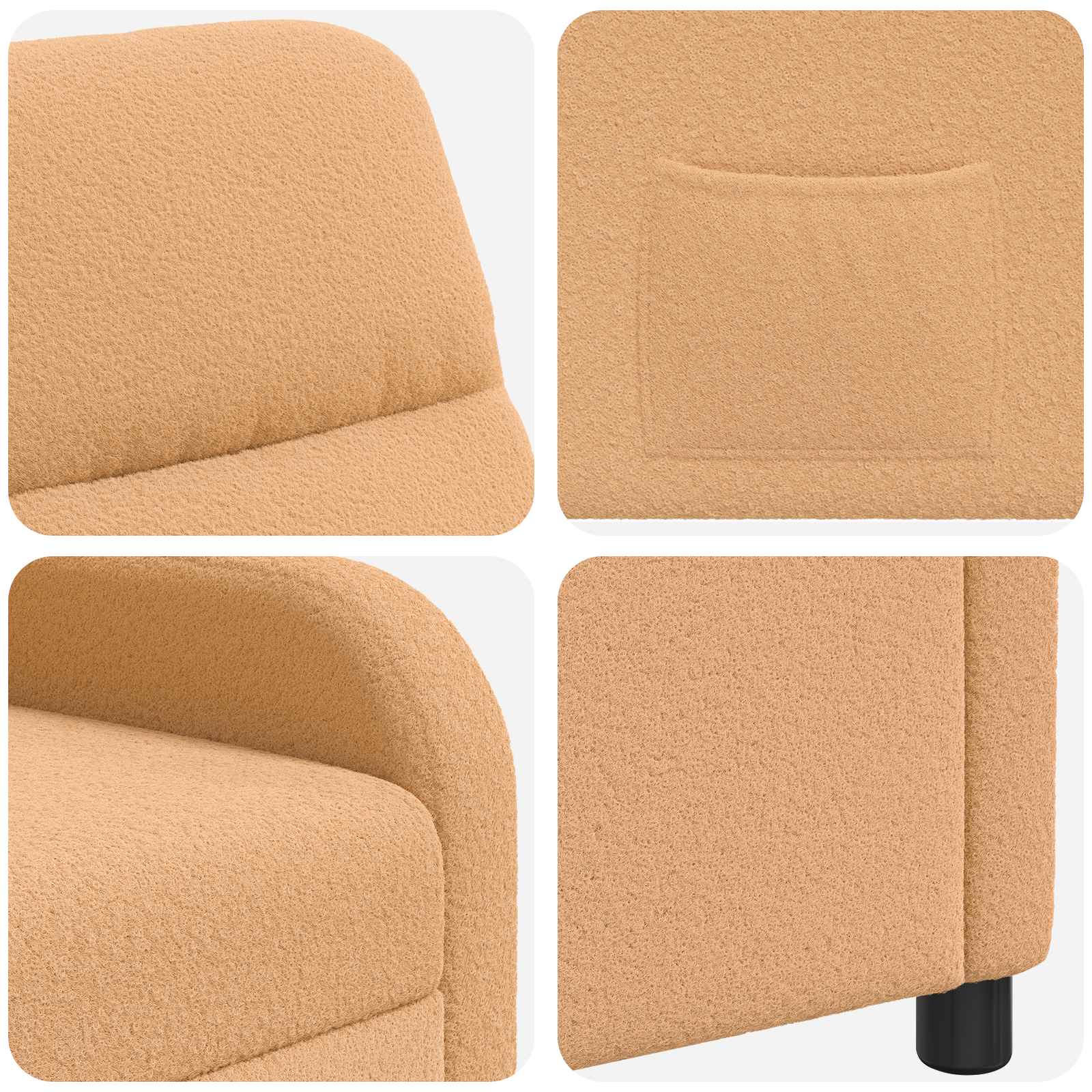 Liegesessel Beige Bouclé