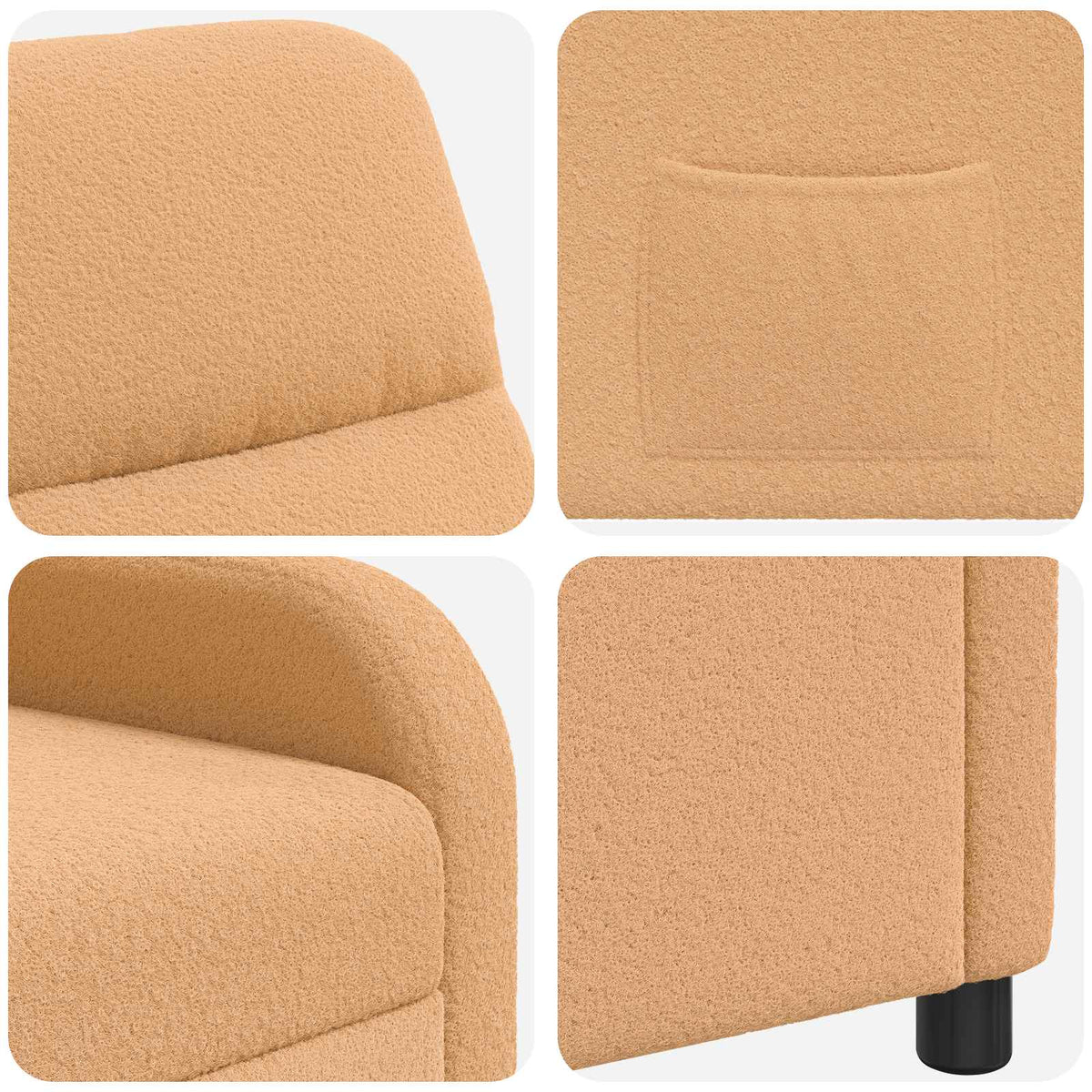Liegesessel Beige Bouclé