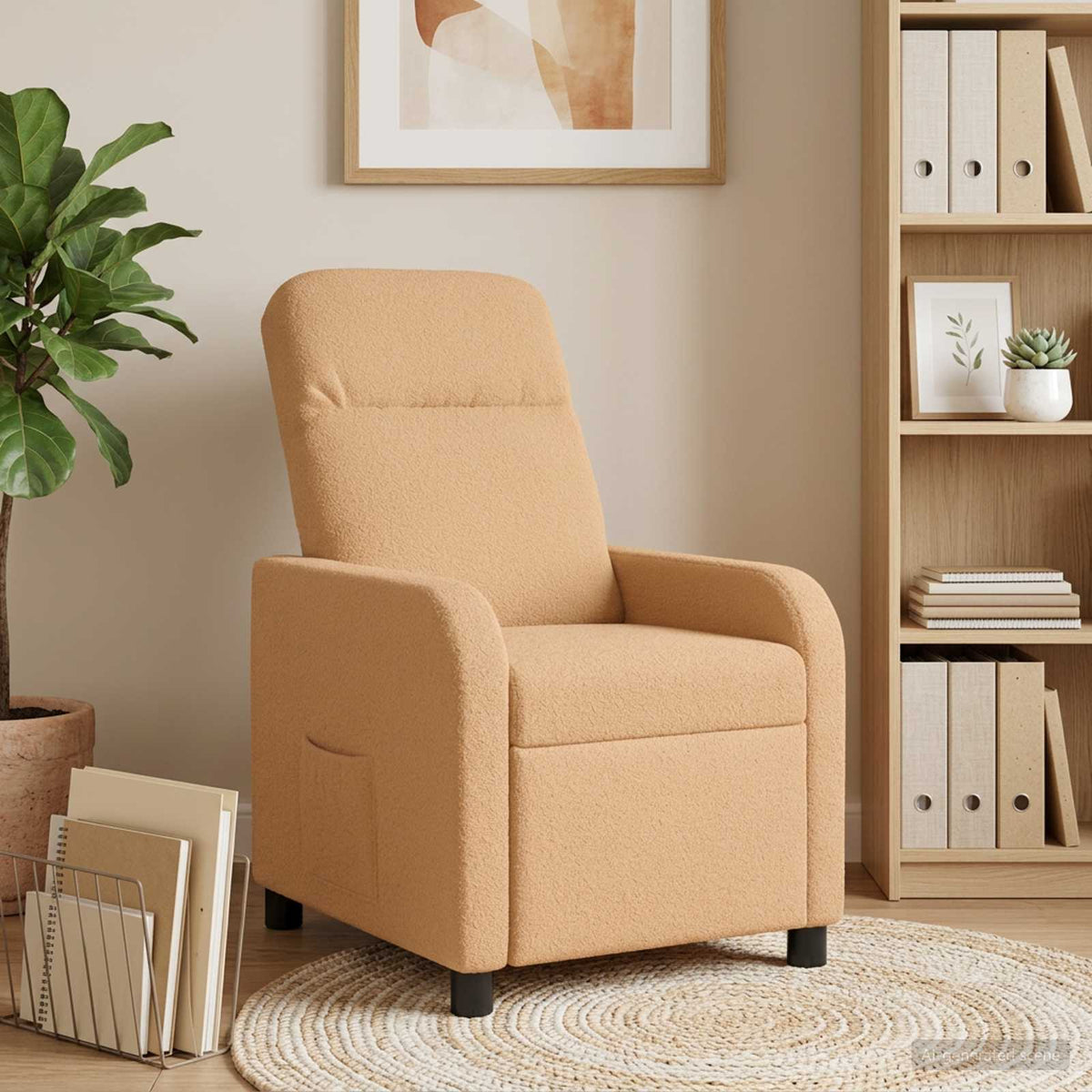 Liegesessel Beige Bouclé