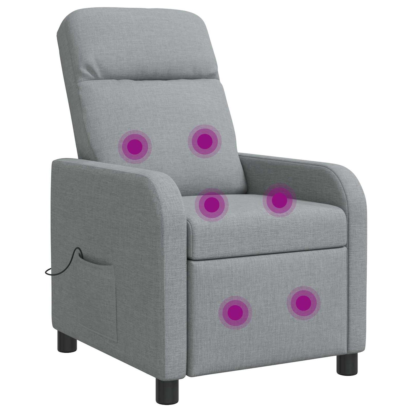 Massage Relaxsessel Hellgrau Stoff