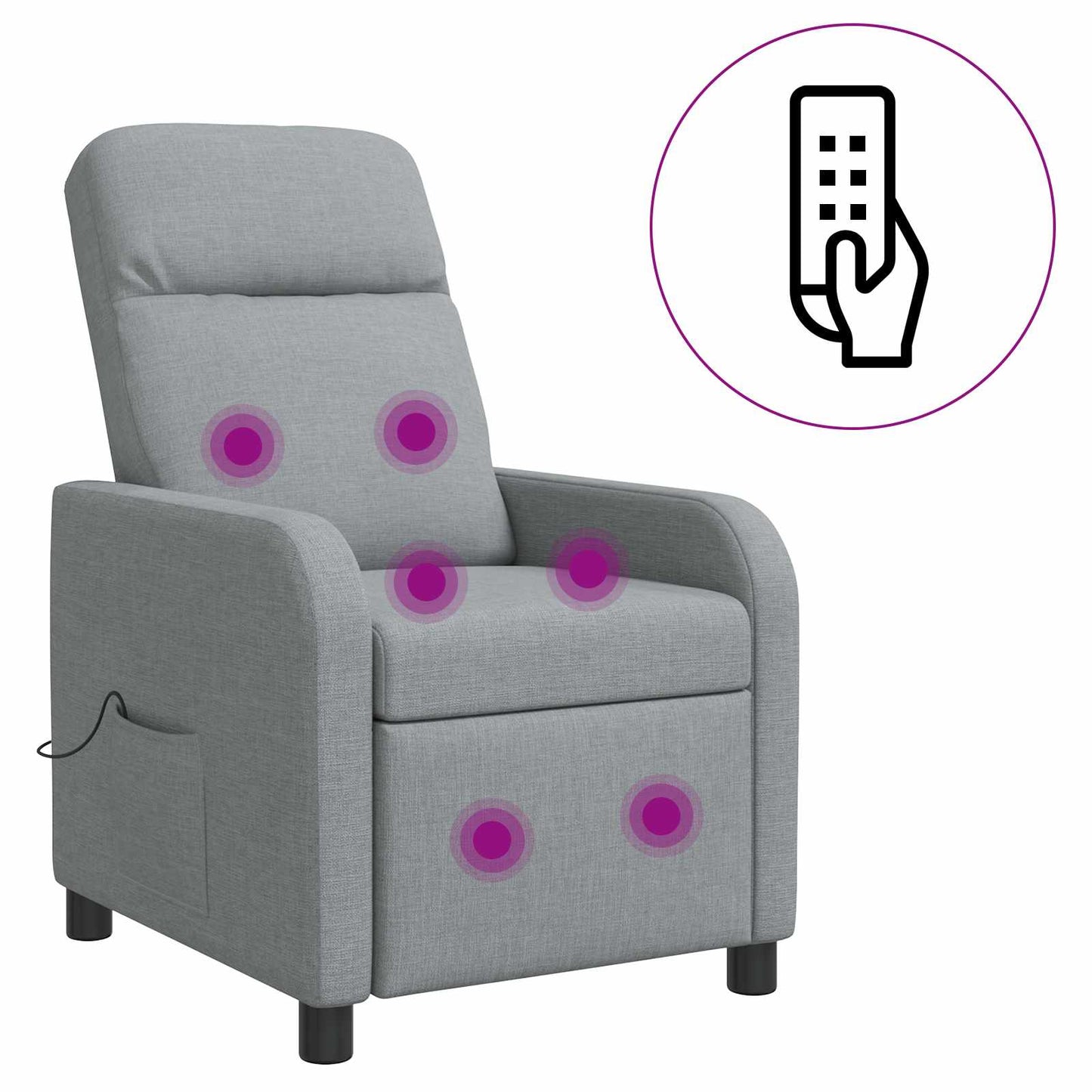 Massage Relaxsessel Hellgrau Stoff