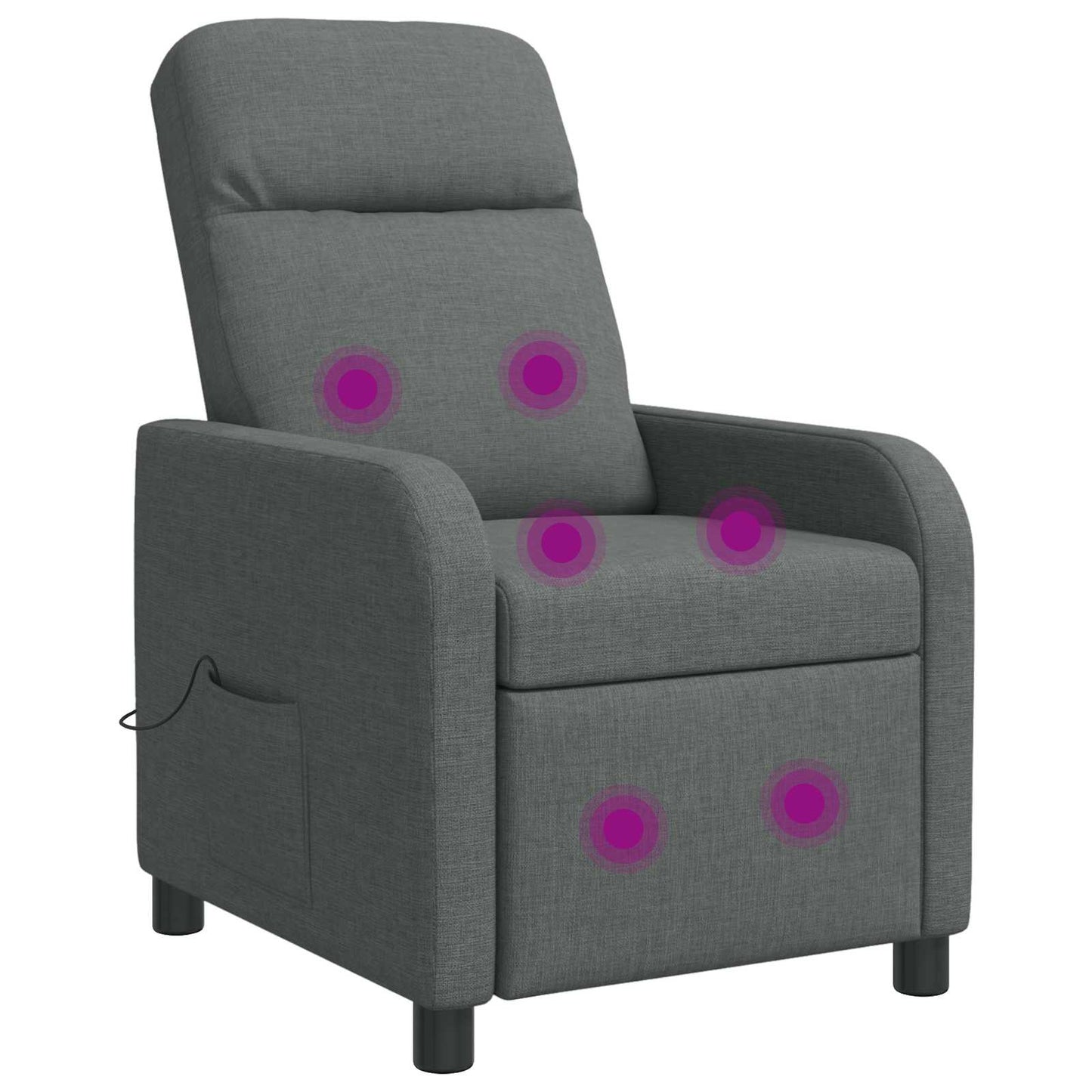 Massage Relaxsessel Dunkelgrau Stoff