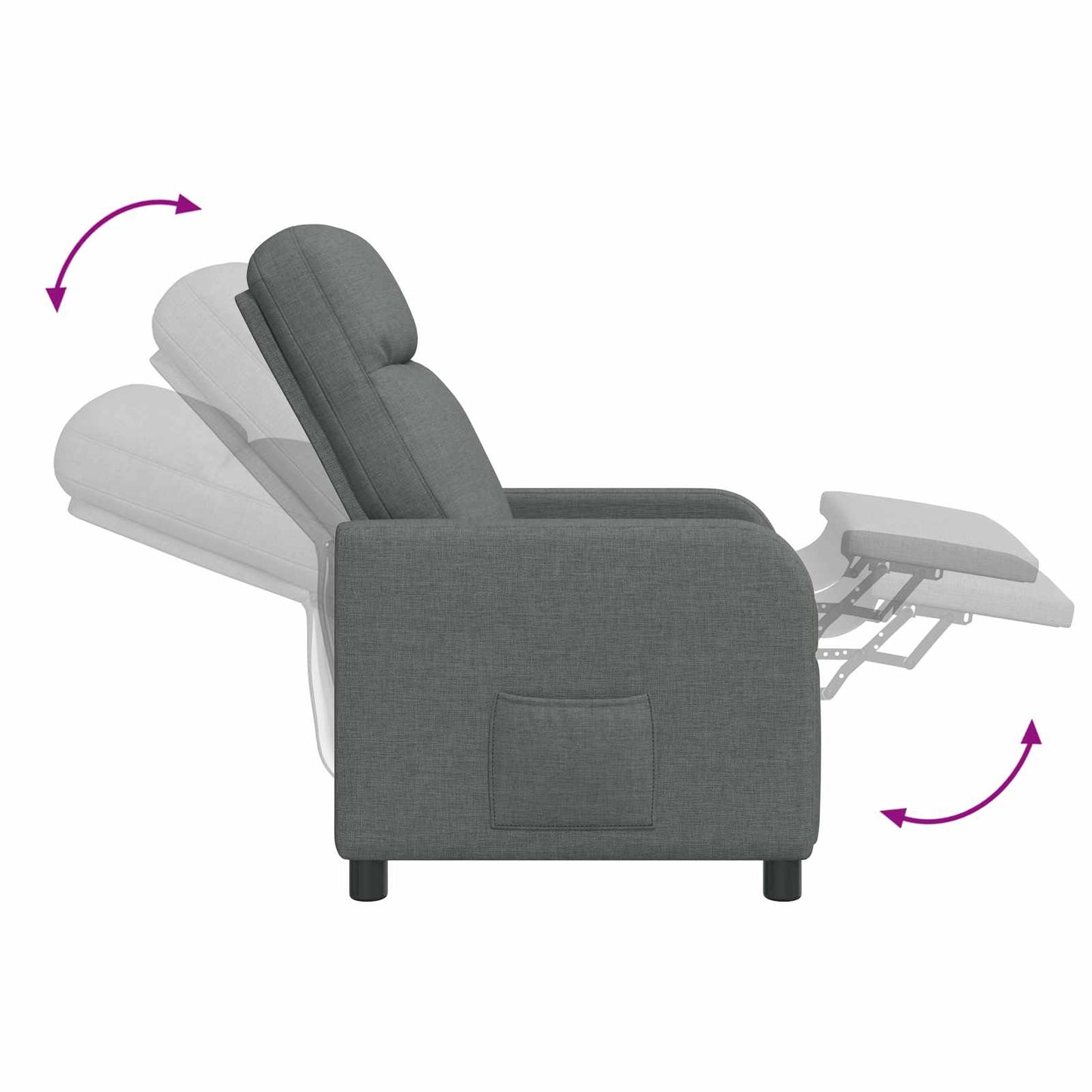 Massage Relaxsessel Dunkelgrau Stoff