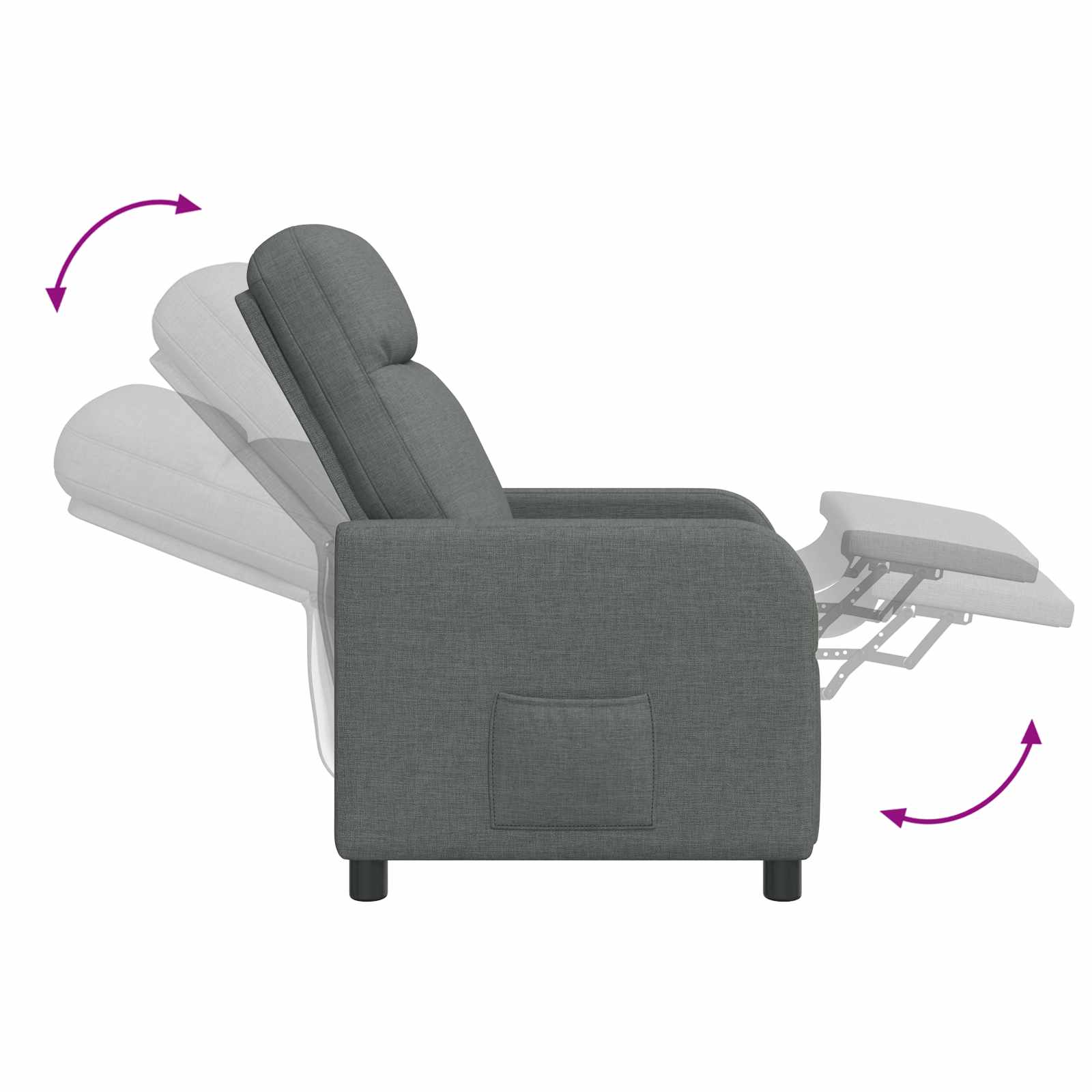 Massage Relaxsessel Dunkelgrau Stoff