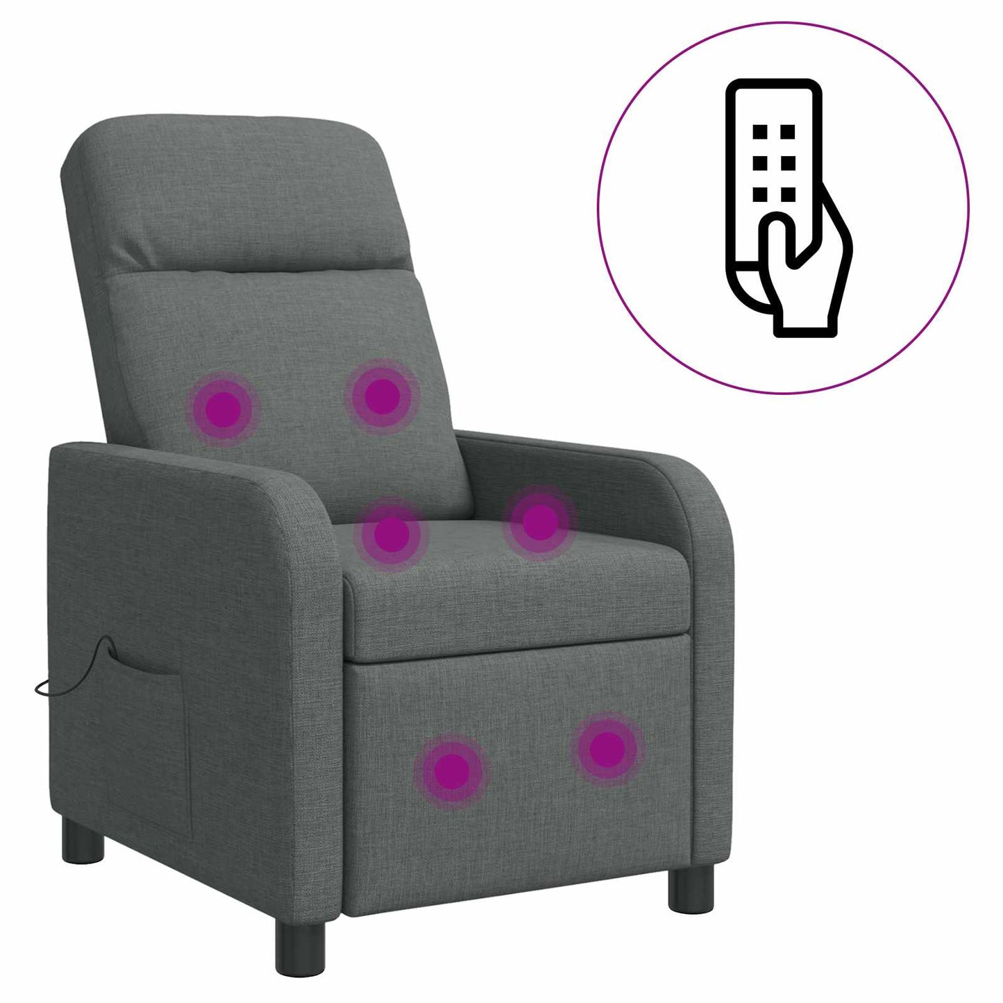 Massage Relaxsessel Dunkelgrau Stoff