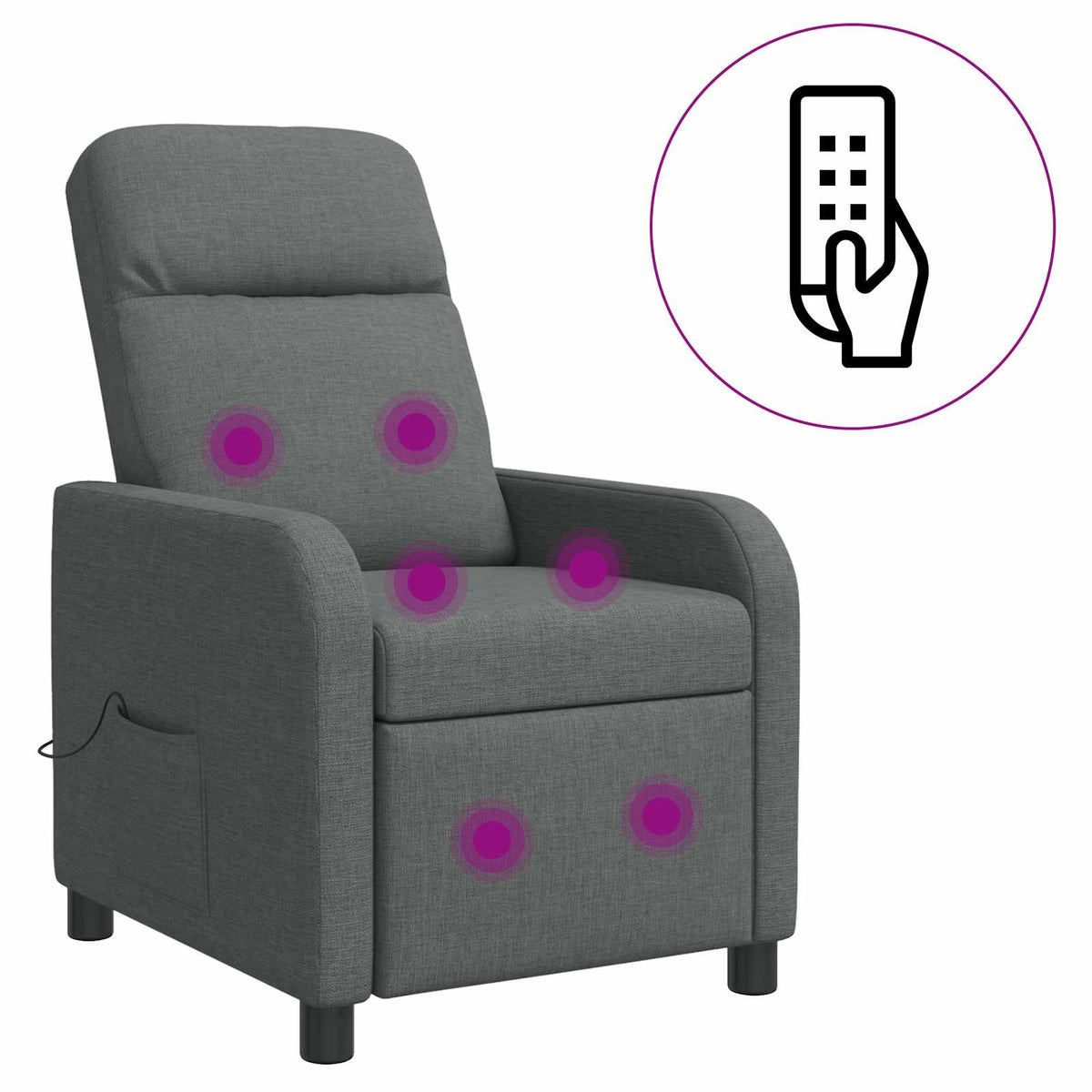 Massage Relaxsessel Dunkelgrau Stoff