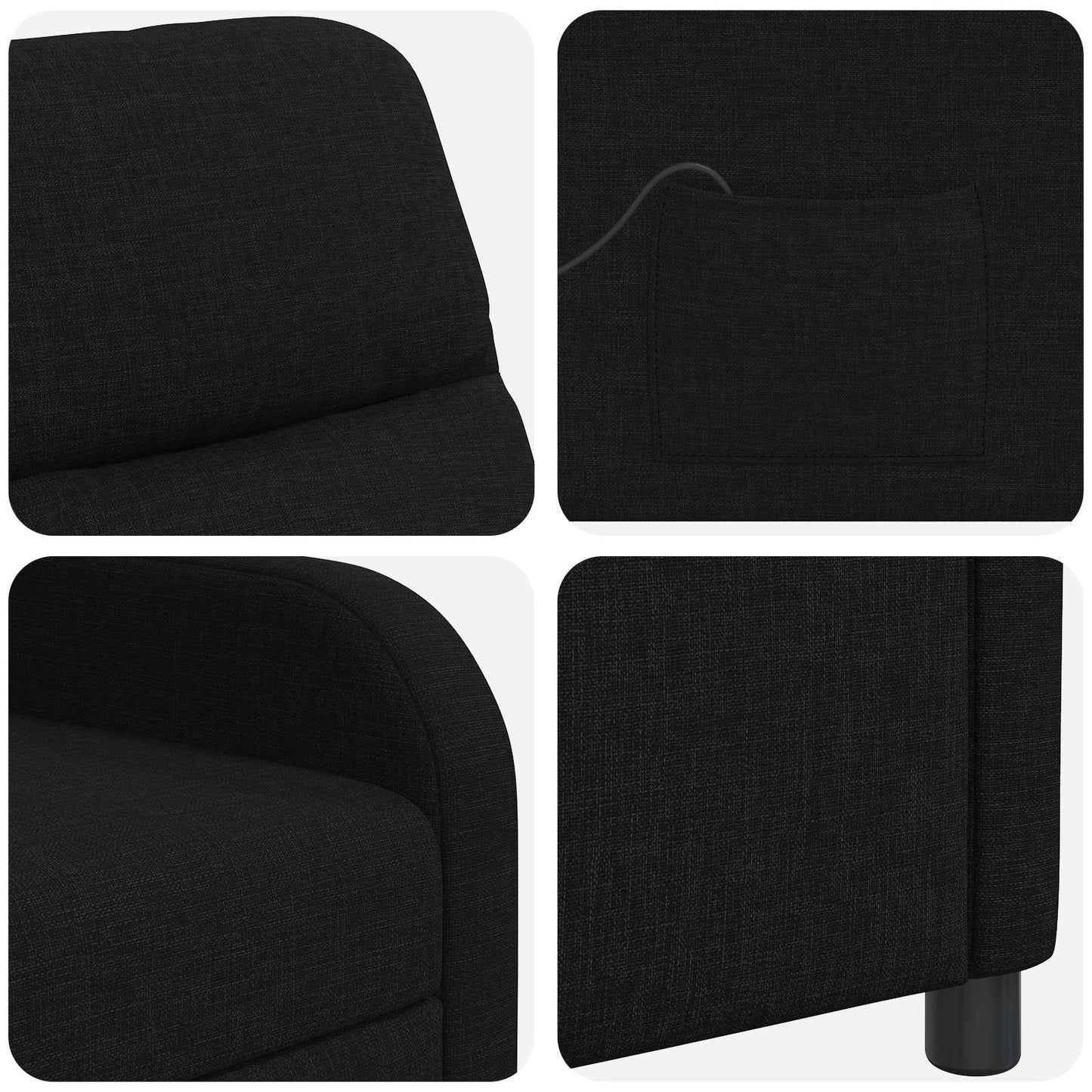 Massage Relaxsessel Schwarz Stoff
