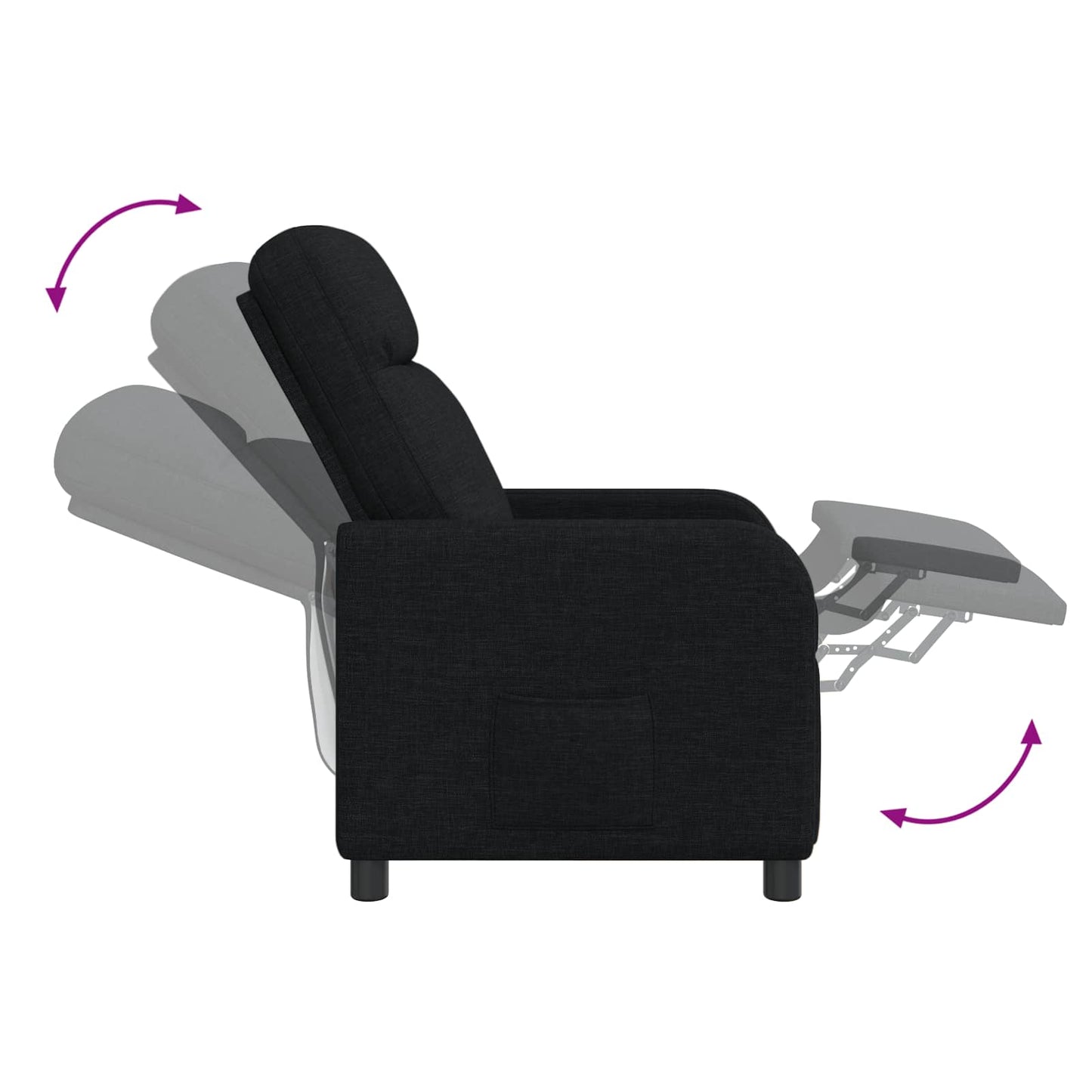 Massage Relaxsessel Schwarz Stoff