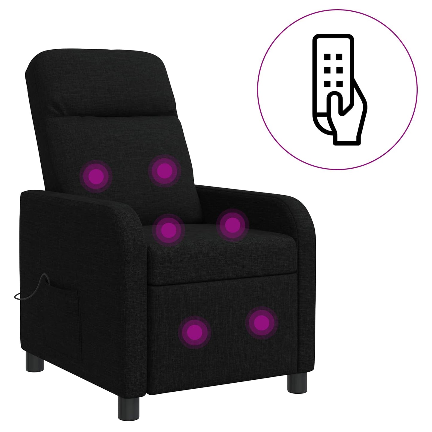 Massage Relaxsessel Schwarz Stoff